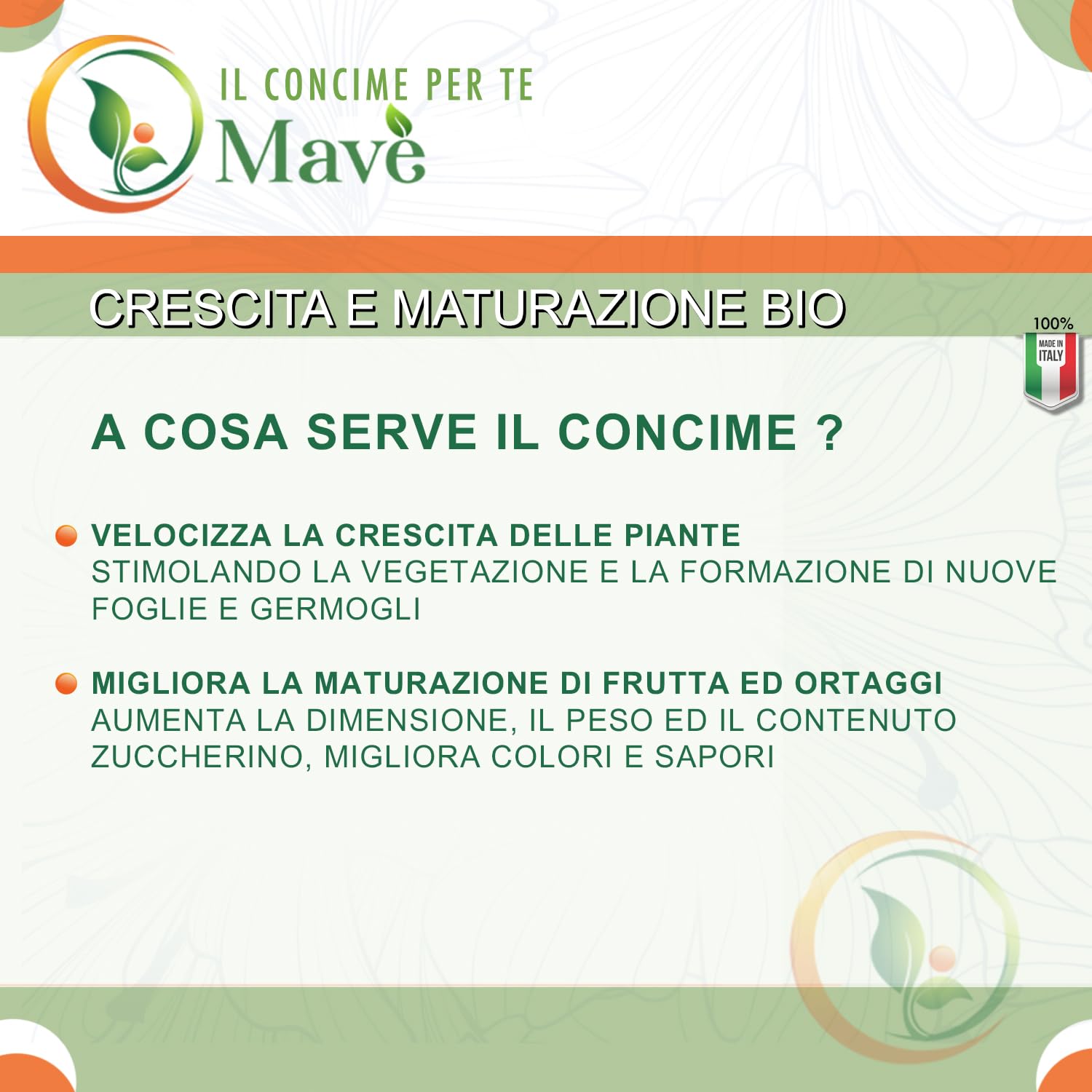 Borlanda fluida biologica 25,6 kg per piante - concime biologico per alberi, orto, frutta - Mavè crescita e maturazione bio