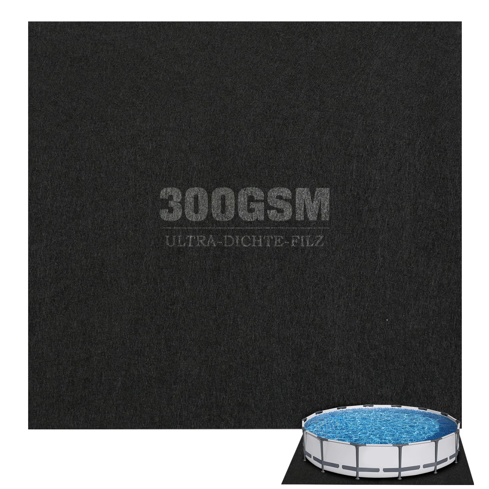Lona de suelo para piscinas, cubierta de suelo para piscina, 400 cm cuadrada, alfombrilla de piscina plegable, resistente a los rayos UV y resistente al desgarro, lona protectora para el suelo