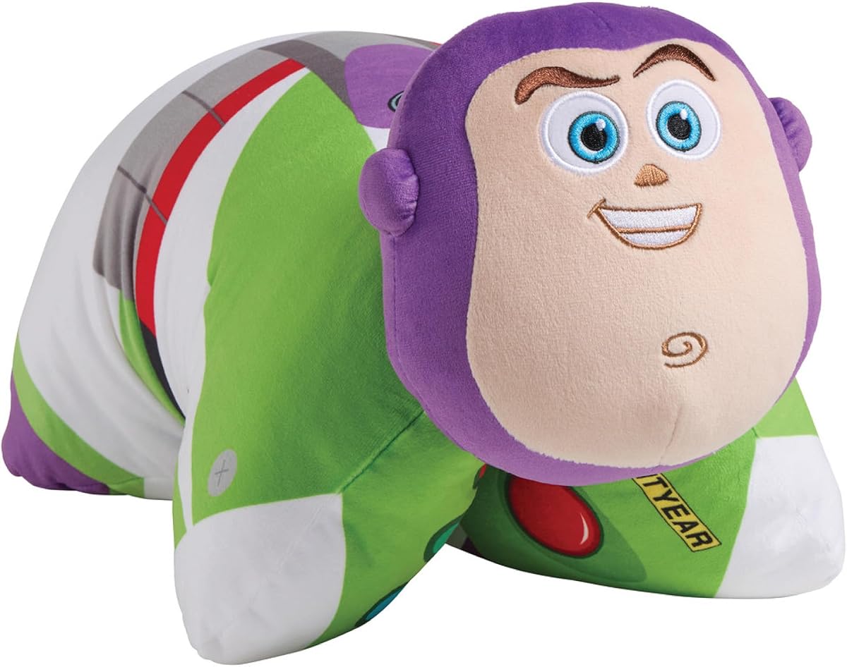 Pillow Pets Disney Pixar Buzz Lightyear Plush Stuffed Animal, 16 Inch | Soft Plush, Folding, Kids Pillow, Official Toy Story Merchandise, For Travel, Bedtime, and Play