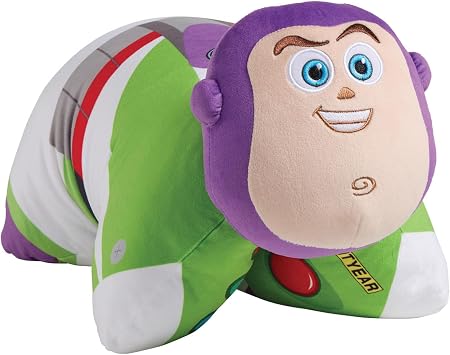 Pillow Pets Disney Pixar Buzz Lightyear Soft Plush Folding Stuffed Animal and Kids Pillow Official Toy Story Merchandise, 16 Inch, for Travel, Bedtime, and Play