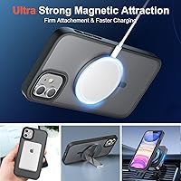 Vista 3 de SUPFINE Funda magnética para iPhone 11 [compatible con MagSafe] [protección contra caídas de grado militar de 10 pies] delgada, translúcida mate, a