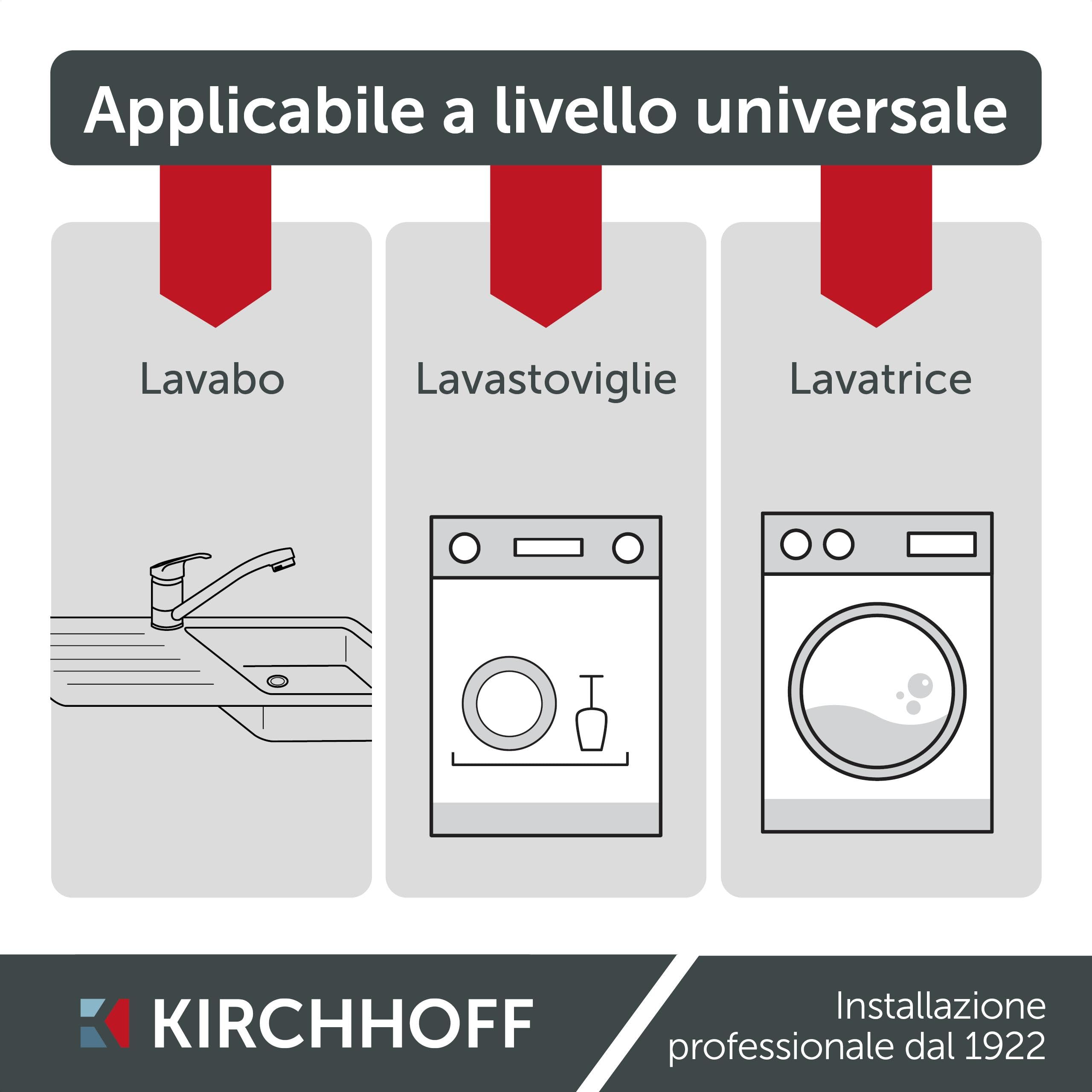 KIRCHHOFF 98657230 - Tubo per lavatrice 2,5 m, tubo di alimentazione con 3/4" x 3/4" IG per lavatrice o lavastoviglie, tubo dell'acqua con Aquastop