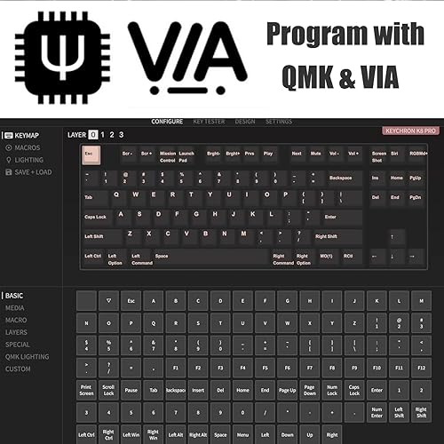 Miniatura 5 de Keychron Teclado mecánico inalámbrico K8 Pro QMKVIA, marco de aluminio intercambiable en caliente, teclado programable personalizado TKL con