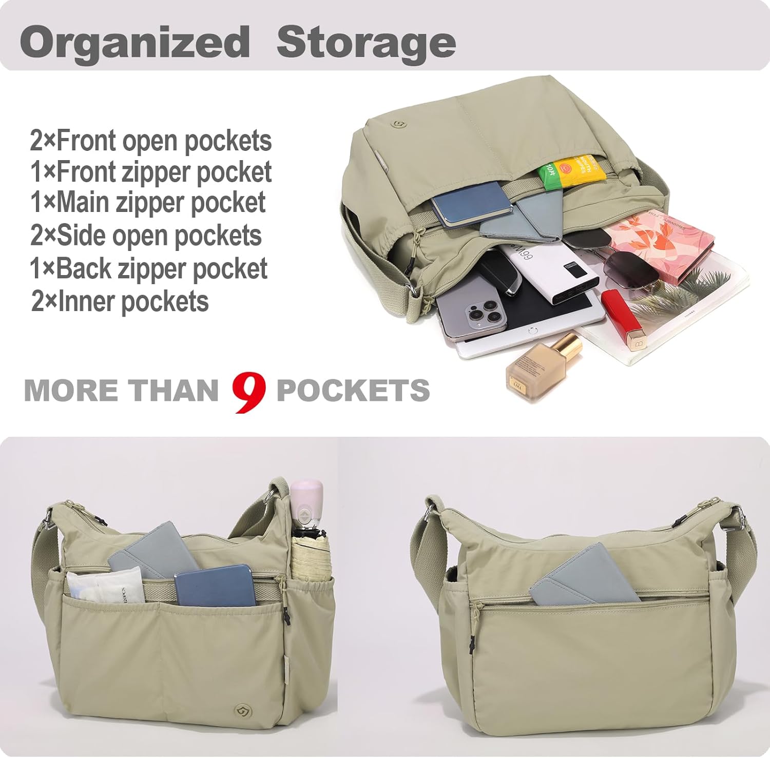 Collsants Purses for Women Nylon Crossbody Bags Lightweight Shoulder Purses and Handbags