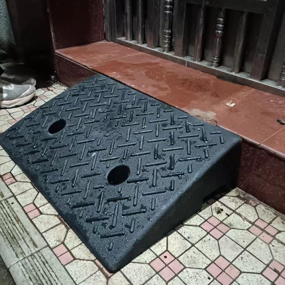 Rampa De Umbral De Puerta 5cm Alto，Servicio Pesado Rampas De Bordillo De Resistentes Goma Rampas De Acera Rampa De Calzadas para Acceso Minusválidos(50x32x11cm/20x12.5x4.3in)