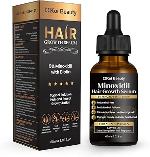 5% Minoxidil Hair Growth for Men and Women, Extra Strength Minoxidil Hair Loss Treatment Serum with Biotin for Faster Stronger Thicker Hair Growth 60ML - For Women Hair, Men Hair & Beard Growth
