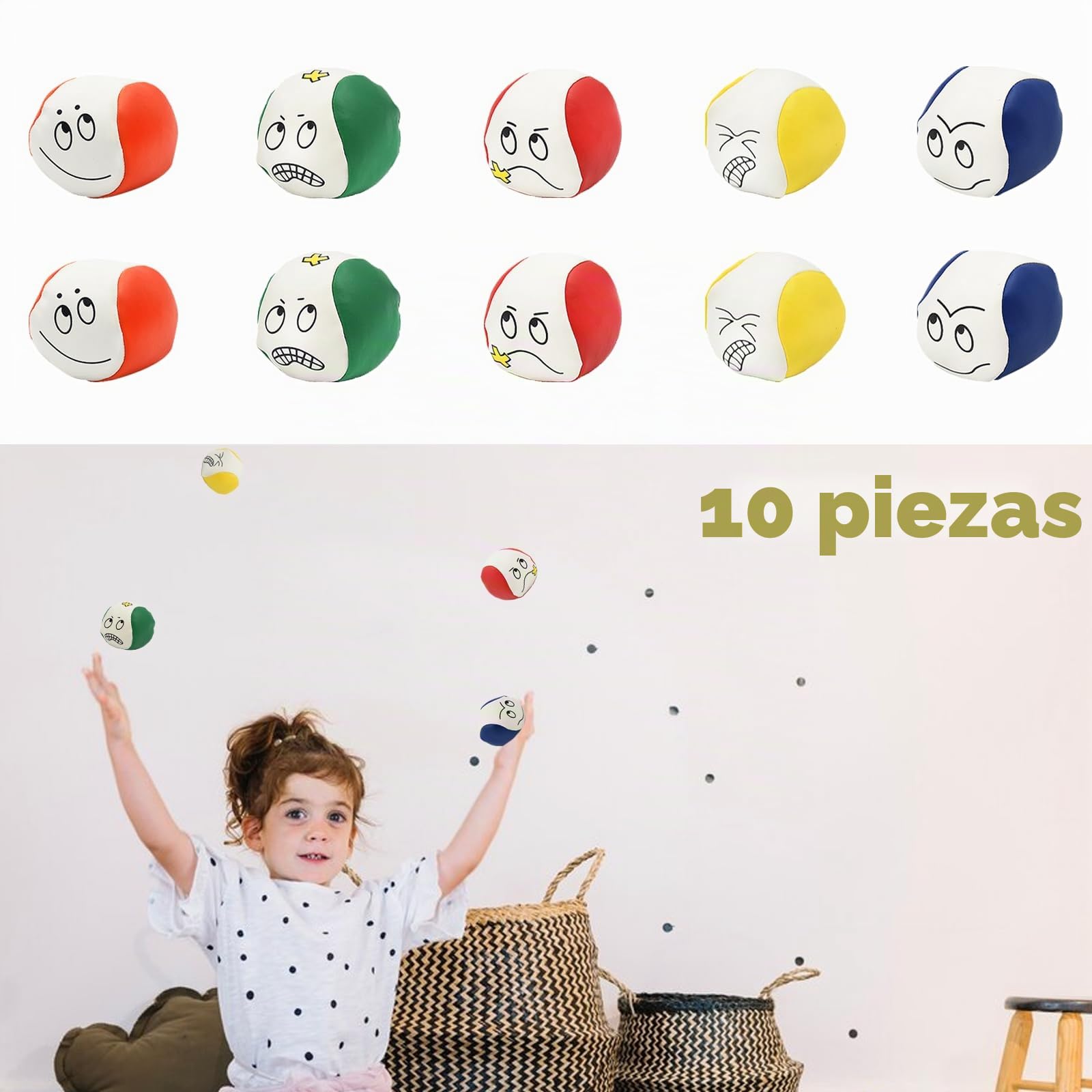 Juego De 10 Pelotas De Malabares Para Principiantes – 5cm, Suaves Y Coloridas, PVC Y Espuma, Niños Y Adultos