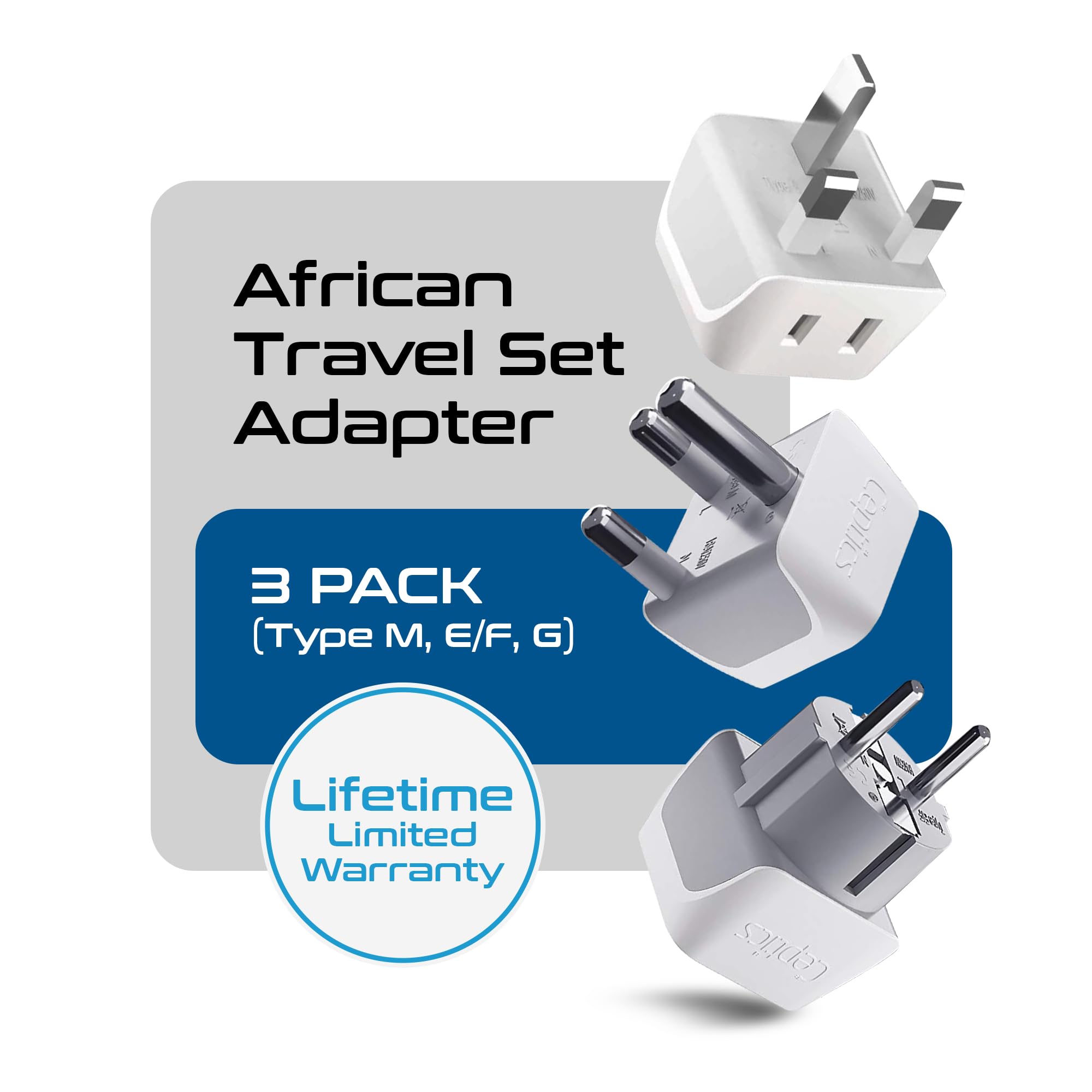 Ceptics - Adaptador de Enchufe de Viaje para Sudáfrica, Namibia con Doble Entrada de EE. UU.