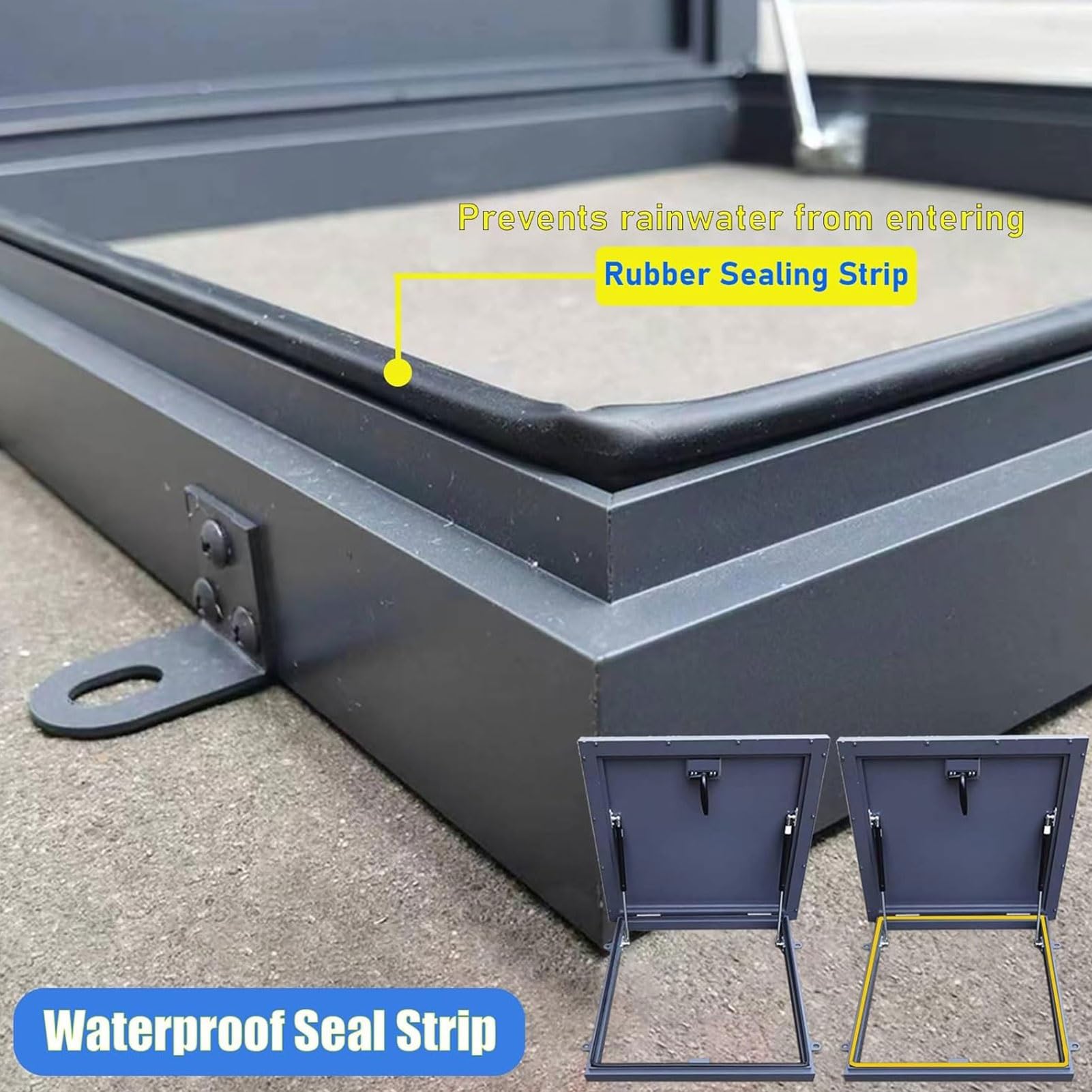 Trappe d'accès au grenier Ouverture 90° Porte d'accès au toit électrique Passas Ouvertures de ventilation 65 x 65 cm – et facile à installer
