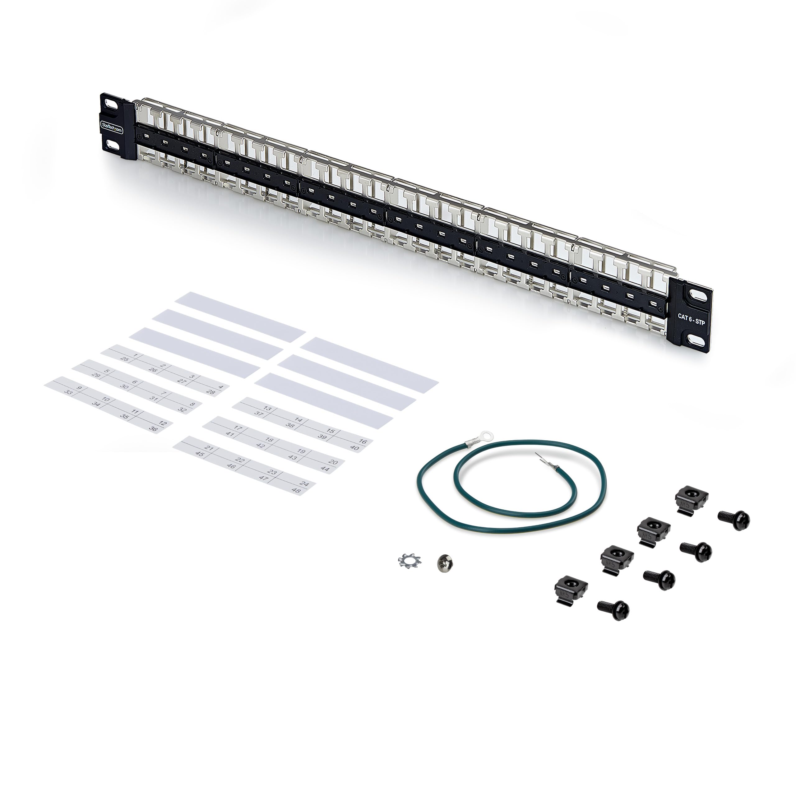 StarTech Patch Panel Vuoto Keystone STP 48 Porte 1U (C6PANELSTP481U) | Per Connettori Keystone RJ45 Cat6, Montaggio in Armadio Rack 19 Pollici, Schermato