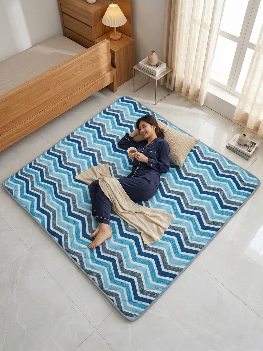 K25 Cotton Floor Bed Mattress 72x72x0.8 Inch Multicolor