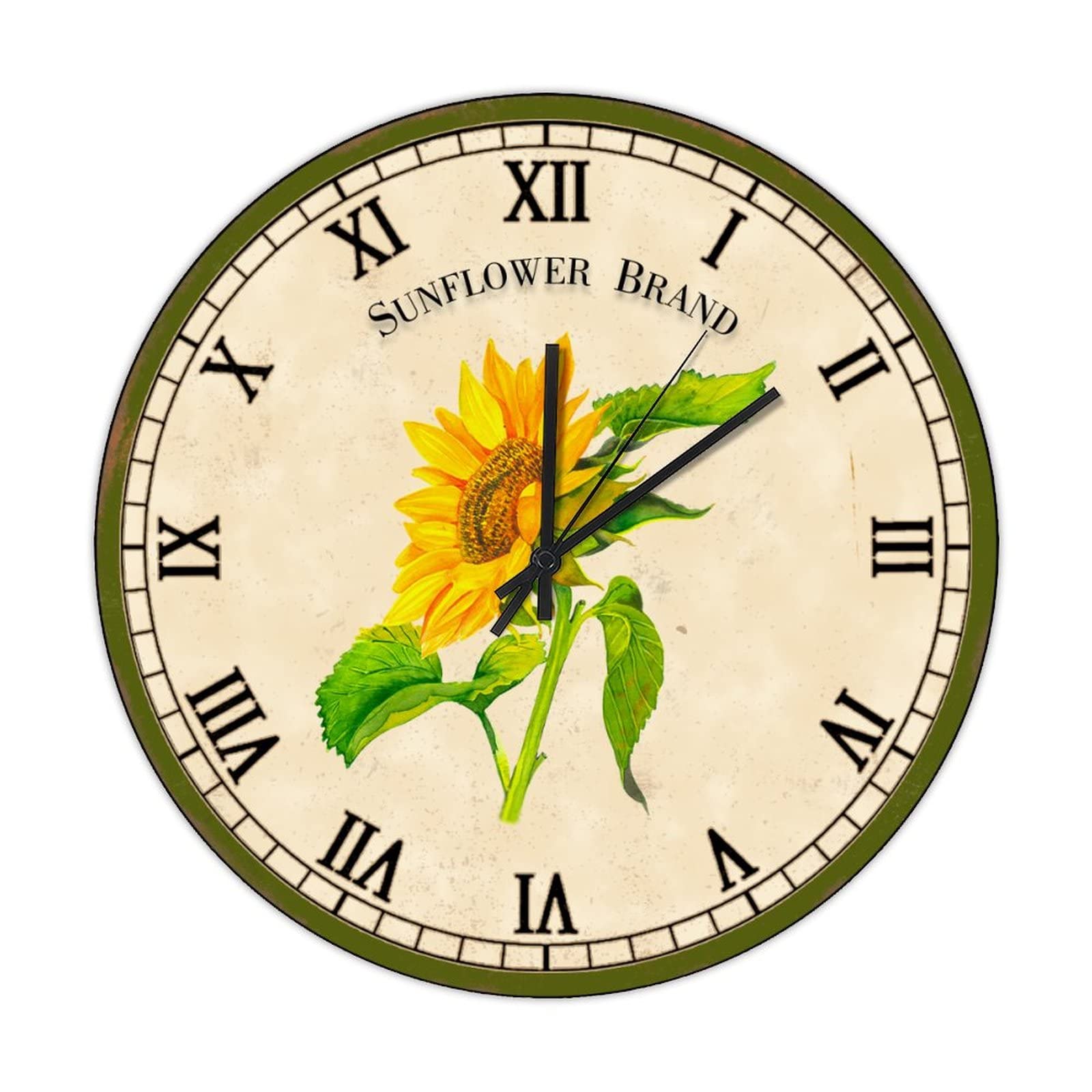 Horloge murale rétro bois lisible et silencieuse 38cm à pile