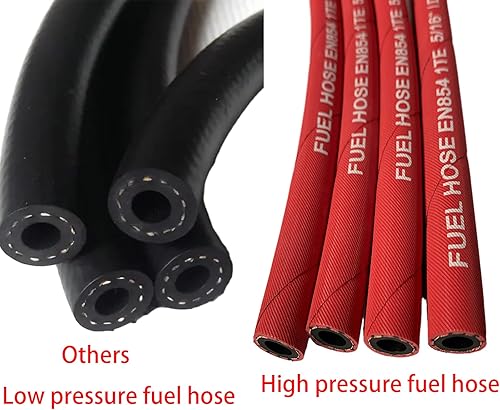 Miniatura 4 de Fuel Line Hose 6AN 38 Inch High Pressure Hose 2.8Mpa 400PSI 10mm 5FT for Fuel Systems Engines Tube Hose (Attached Hose Clamp)