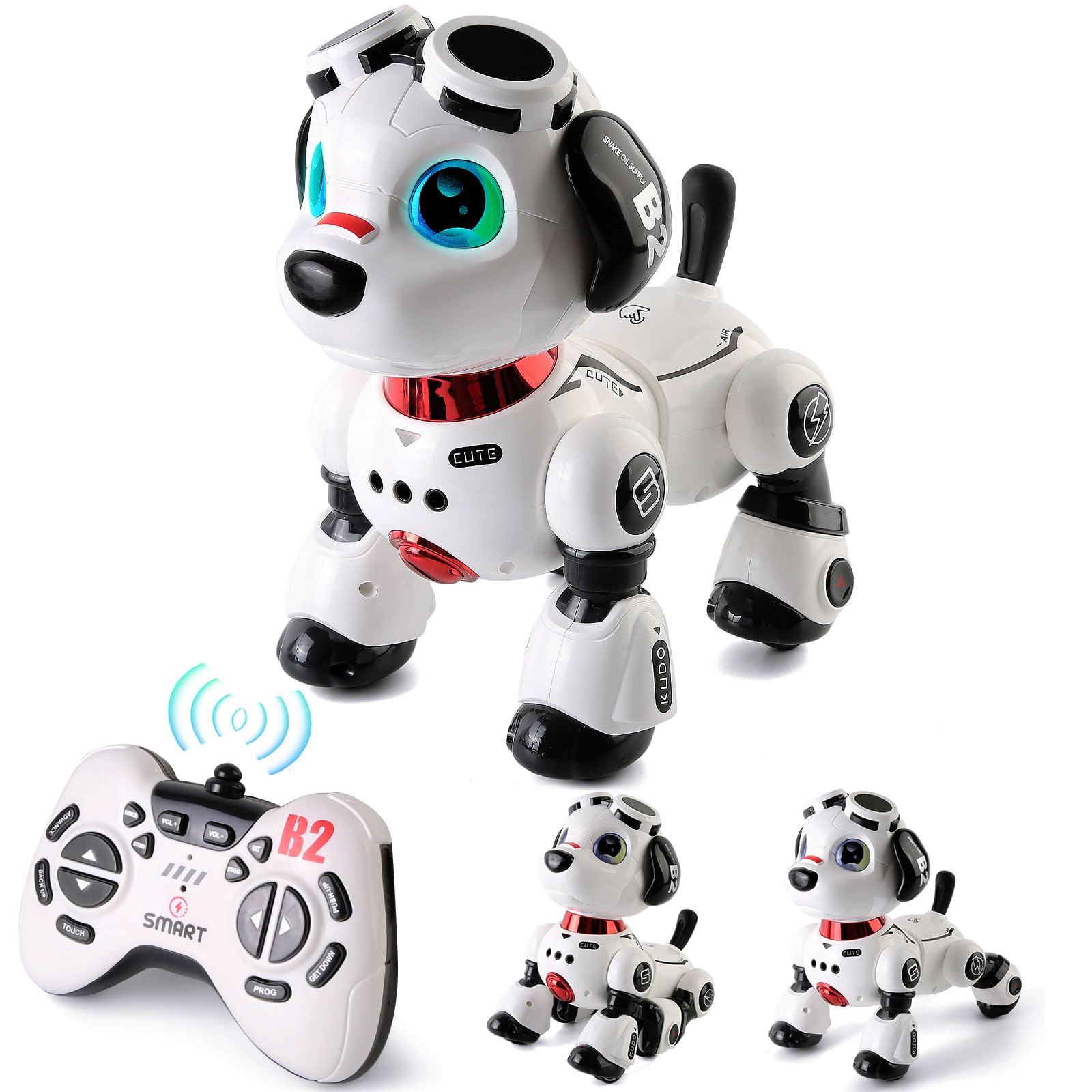 Perro Robot Inteligente, Juguete Perro Robot de Baile Interactivo, Juguete RC Programable con Luces y Sonidos, Regalo Juguetes Niños para Niños y Niñas 8+ Años