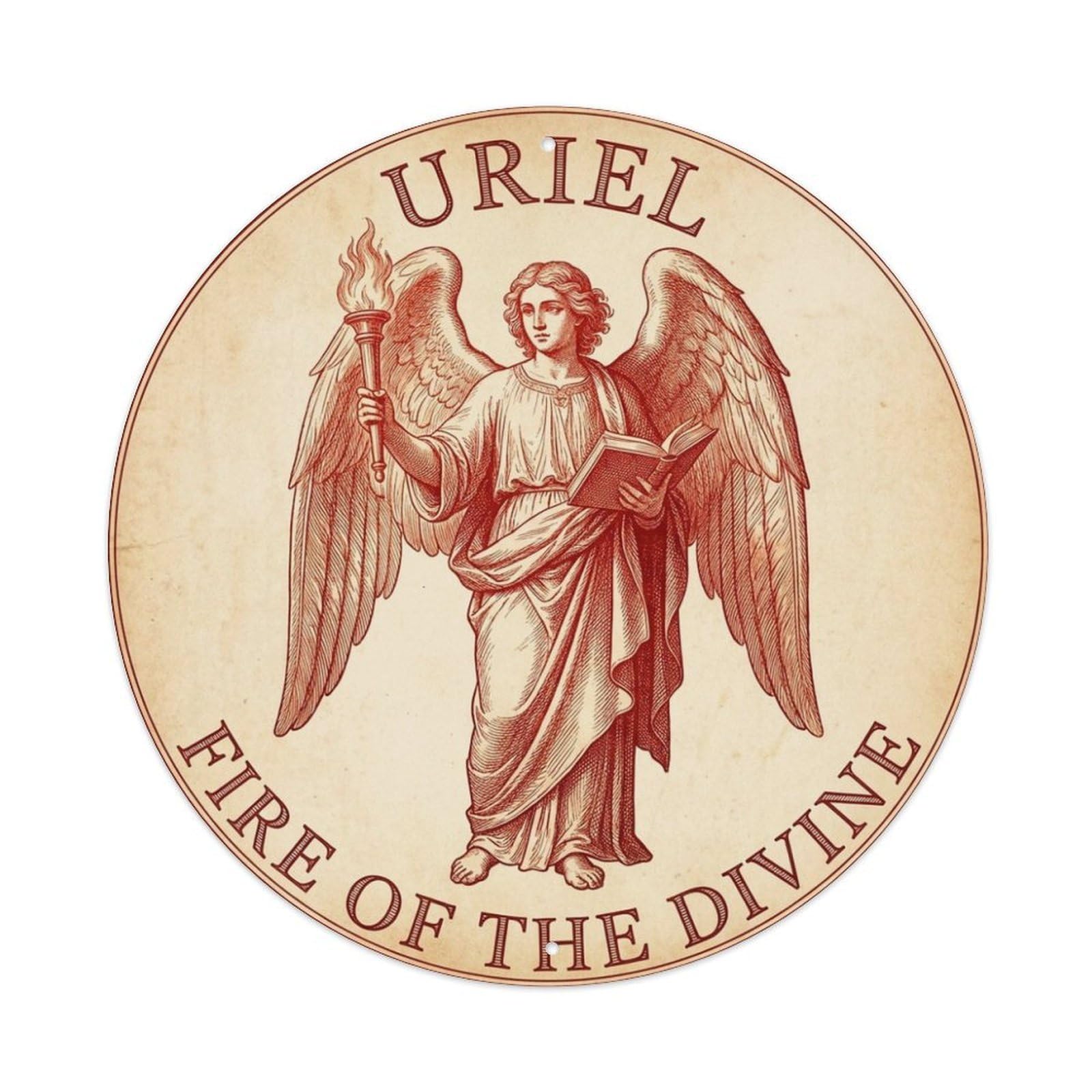 Fire of The Divine Flame Guardian Archangel Uriel Metal Tin Sign