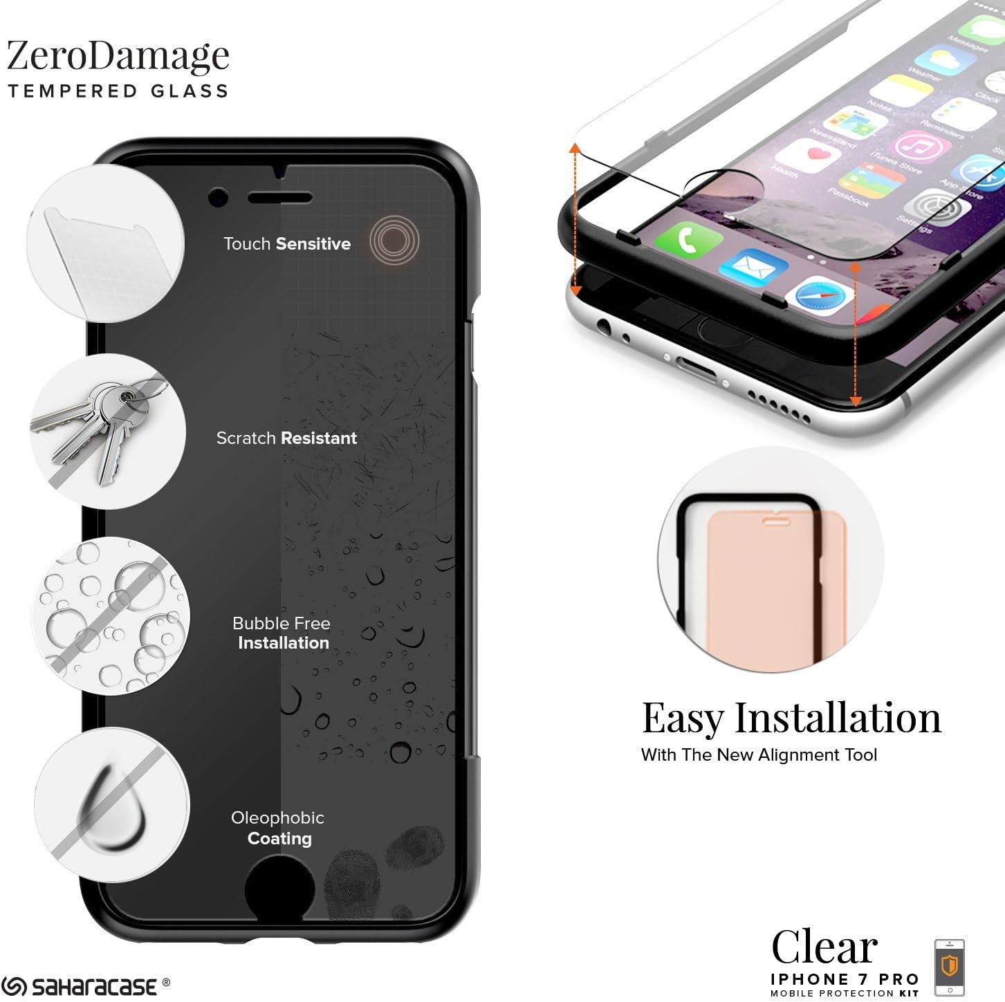 Saharacase iPhone Case, Rose Gold Clear Protective Kit, compatible with 8 Plus and 7 Plus