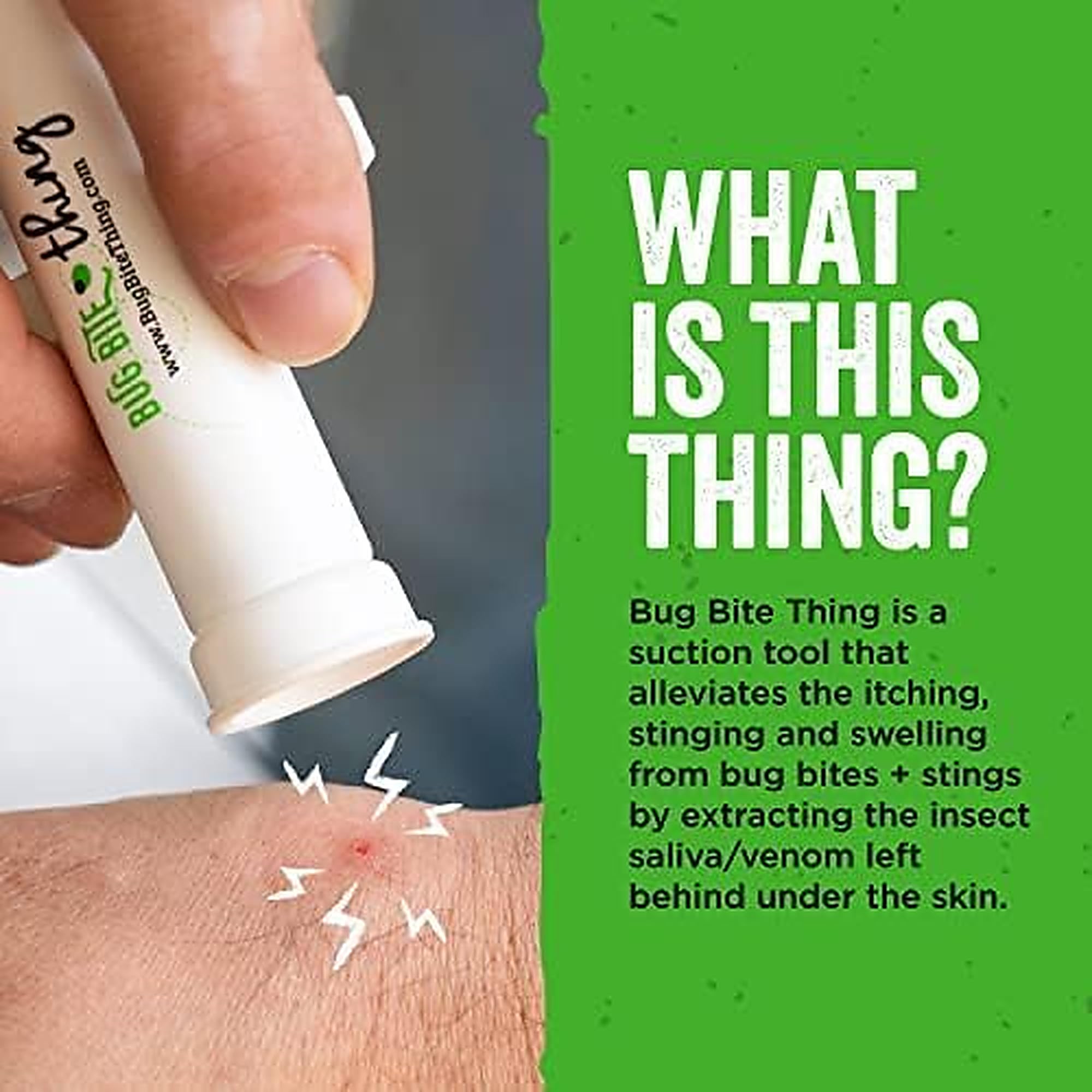 BUG BITE THING® L'originale dal 1983 | Strumento di aspirazione riutilizzabile senza sostanze chimiche | Dopo punture di zanzare, api e vespe | In caso di prurito causato da morsi