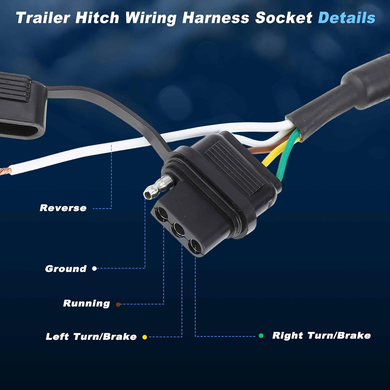 7 Pin to 4 Pin Trailer Wiring Connector Plug W/Reverse Wire for Toyota Tacoma 2005-2024 for Ford F150 Trailer Harness Extension Adapter Converter