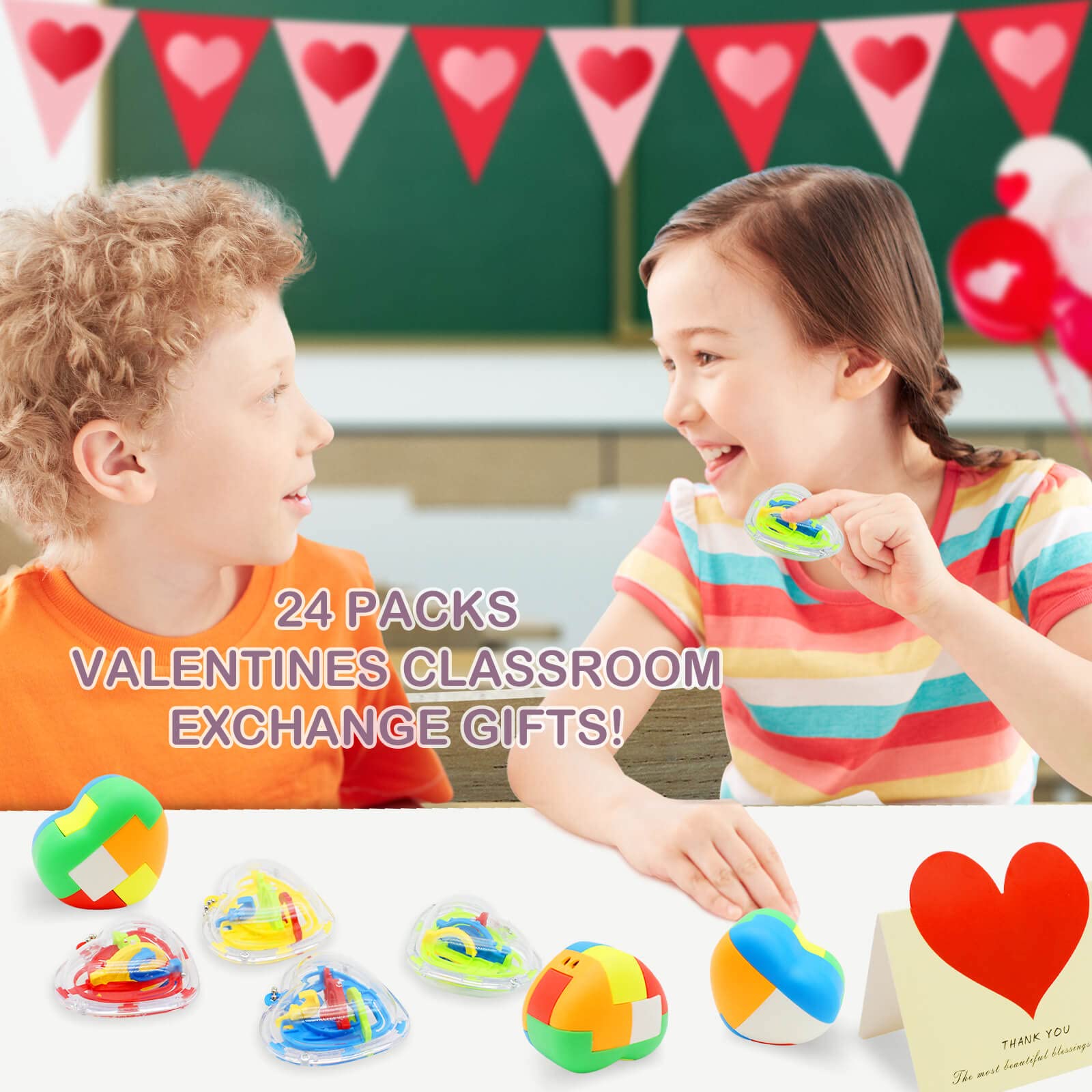 Preschool Valentines Lenurye 24 Pack Valentines Day Gifts For Kids ...