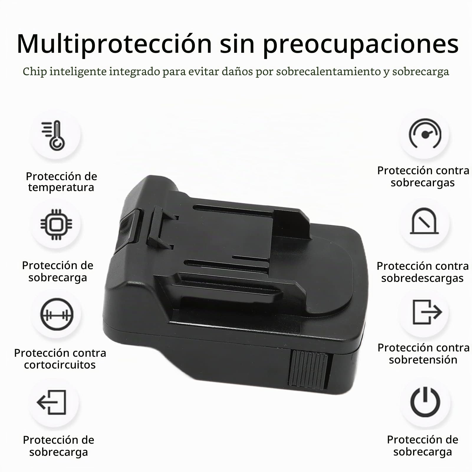 para Batería de Litio de 18 V para Adaptador de Herramienta Eléctrica Convertidor de Potencia de Herramienta Eléctrica, Negro
