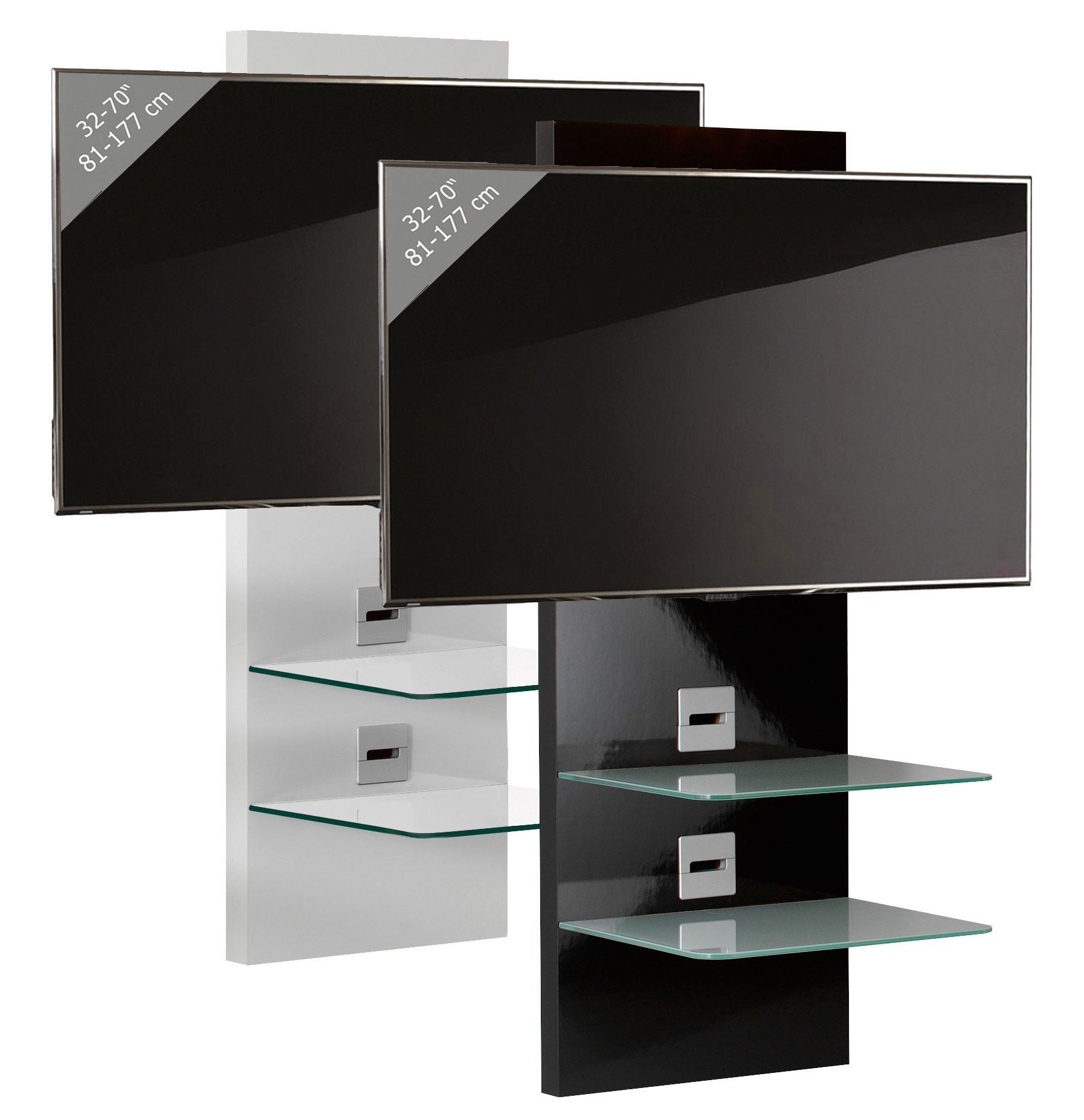 VCM, Pannello di Sostegno per TV/HiFi Scala-3", con ripiano per decoder, Lettore Dvd, ECC., Bianco (Weiß)