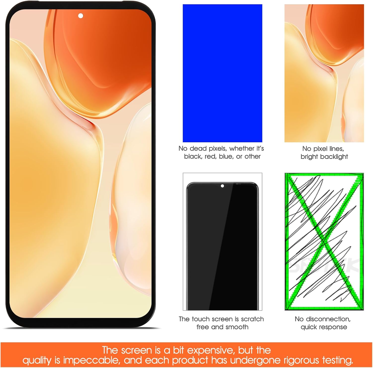INCELL for Google Pixel 9 Screen Replacement for Google Pixel 9 Display LCD G2YBB, GUR25, G1B60 Touch Screen Digitizer Assembly Repair Parts with Bracket