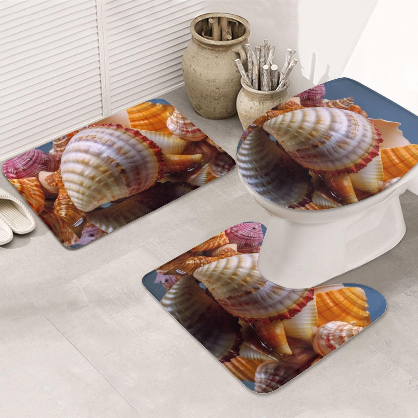 Tapis de salle de bain Sea Shell pour une sortie de douche sécurisée