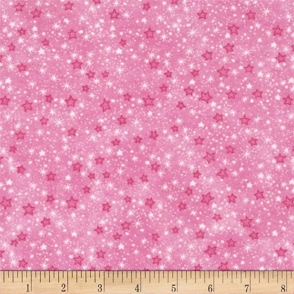 Flannel Stars Pink, Fabric by the Yard