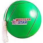 Western Star Soft Touch Classic Rubber Tetherball Ball and Rope Set - Multi Colored Tetherball with 2 Reinforced Ropes for Outdoor Games - Durable and Easy Grip Design - Ideal for Backyard Fun