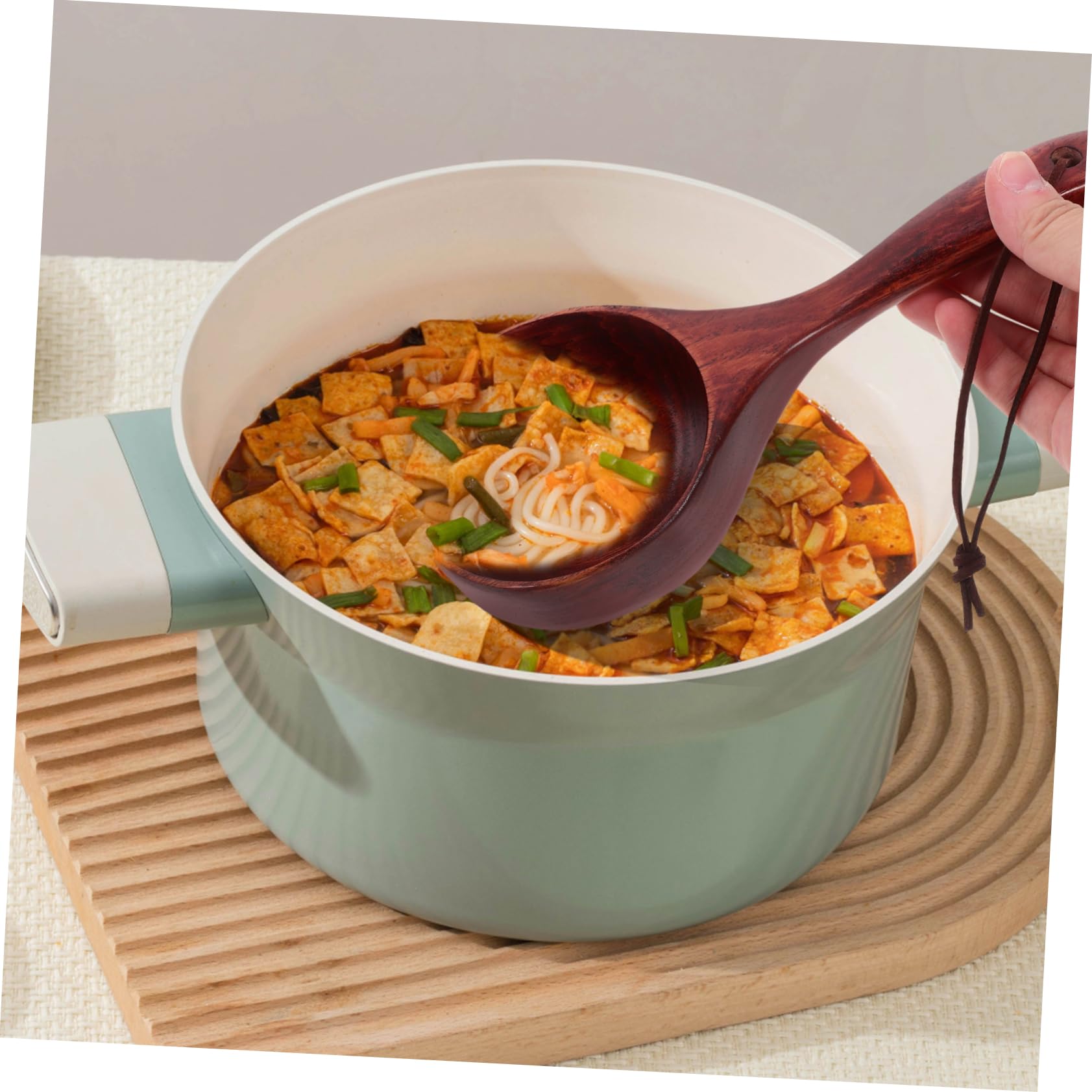 PRETYZOOM 8piezas Cucharas De Madera Para y Arroz De Mango Utensilios De Cocina Ergonómicos Para Cocinar y