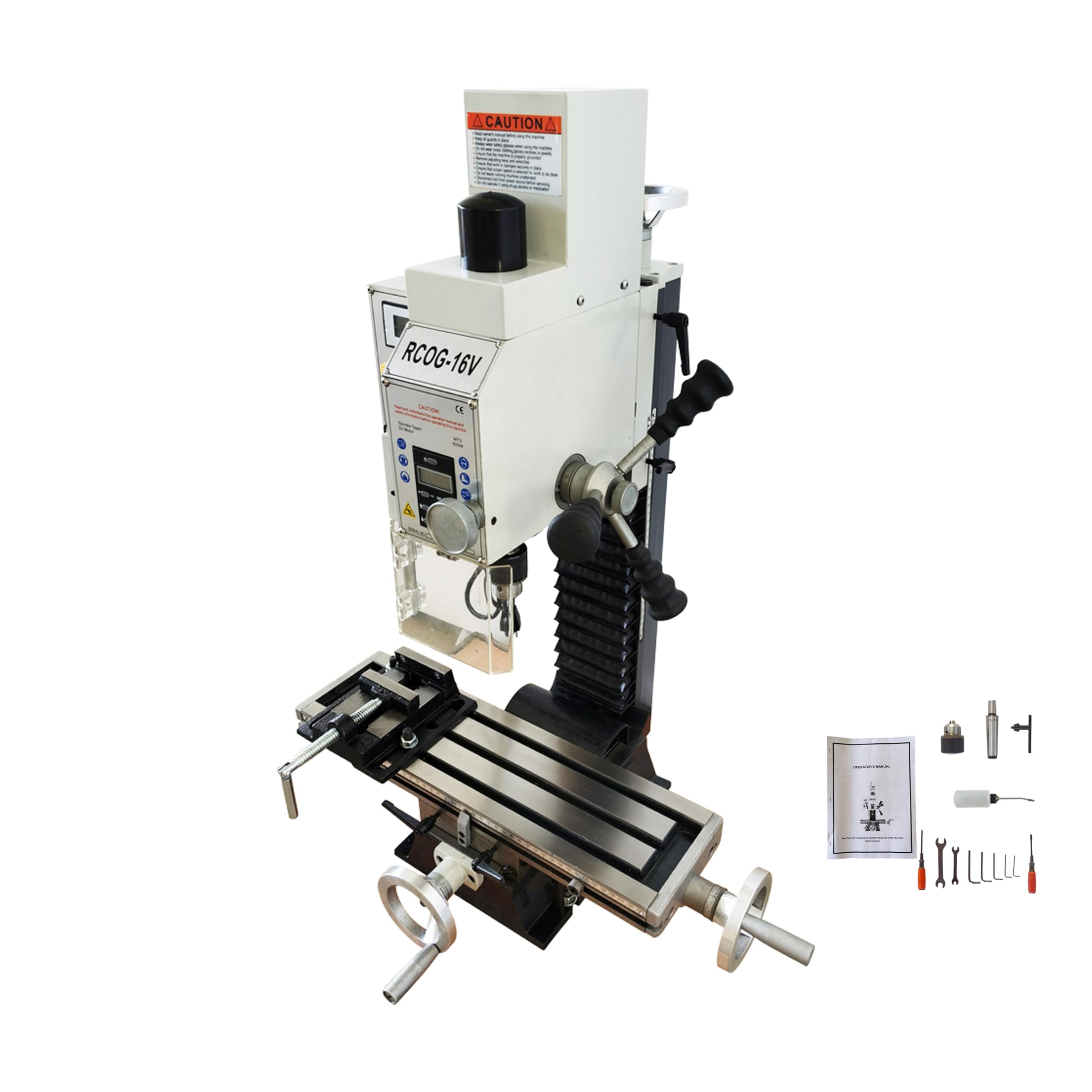 JARYANNIX 600W Brushless Precision Vertical Milling Drilling Machine RCOG - 16V With LCD Display,Benchtop Mini Milling Machine 110V for Metal Wood