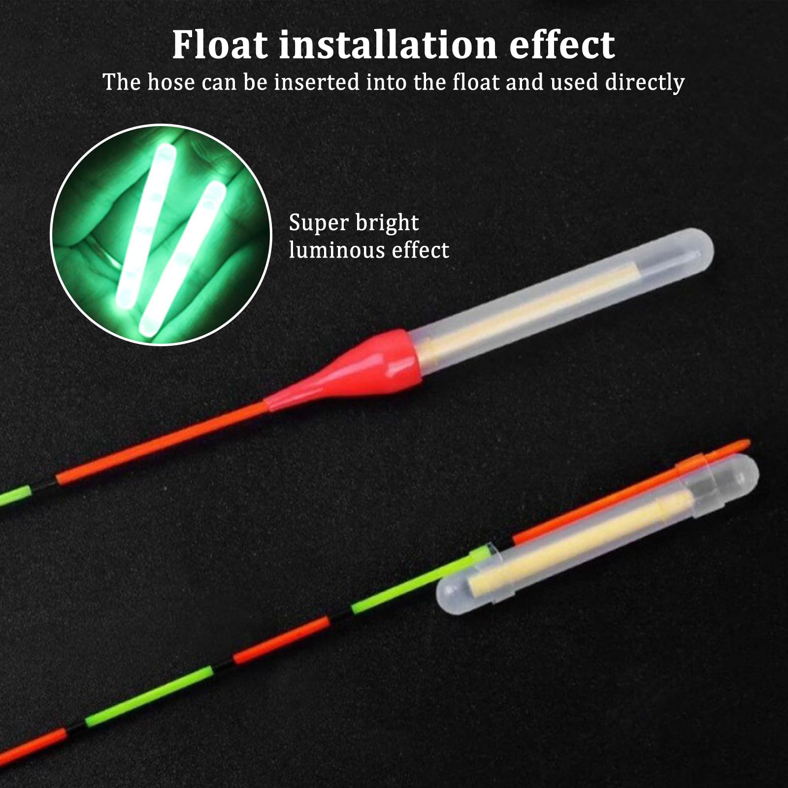 TXS 50 Pezzi Luce Fluorescente Pesc, Bastoni di Light di Pesca, Bastone Luminoso da Pesca 37,5 * 4,5mm, Starlight Pesca, Starlight Pesca Notturna per Pesca Notte