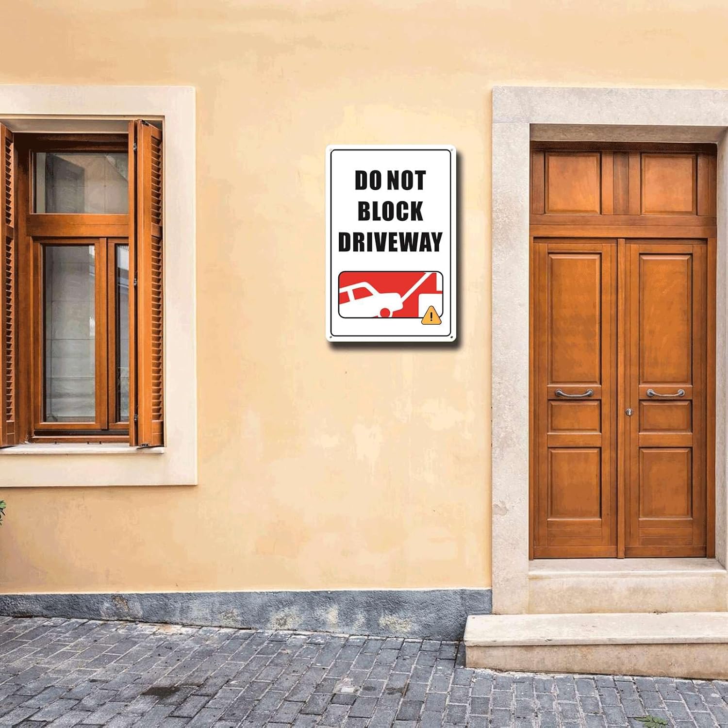 Lygond Metal Sign Tin Sign Warning Sign Do Not Block Driveway Home Decor for Garden 12×16 Inches