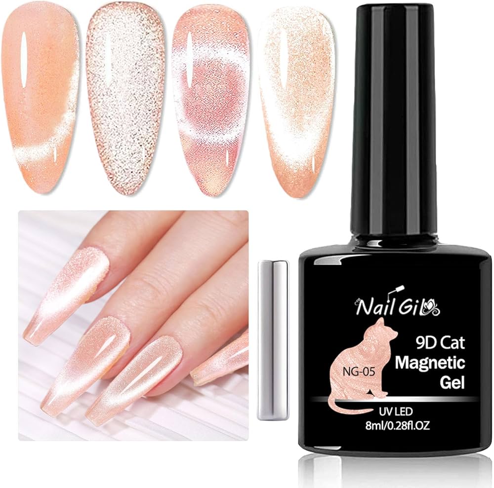 NAILGIL Cat Eye Gel Nail Polish with Magnet, Jelly Nude Cat