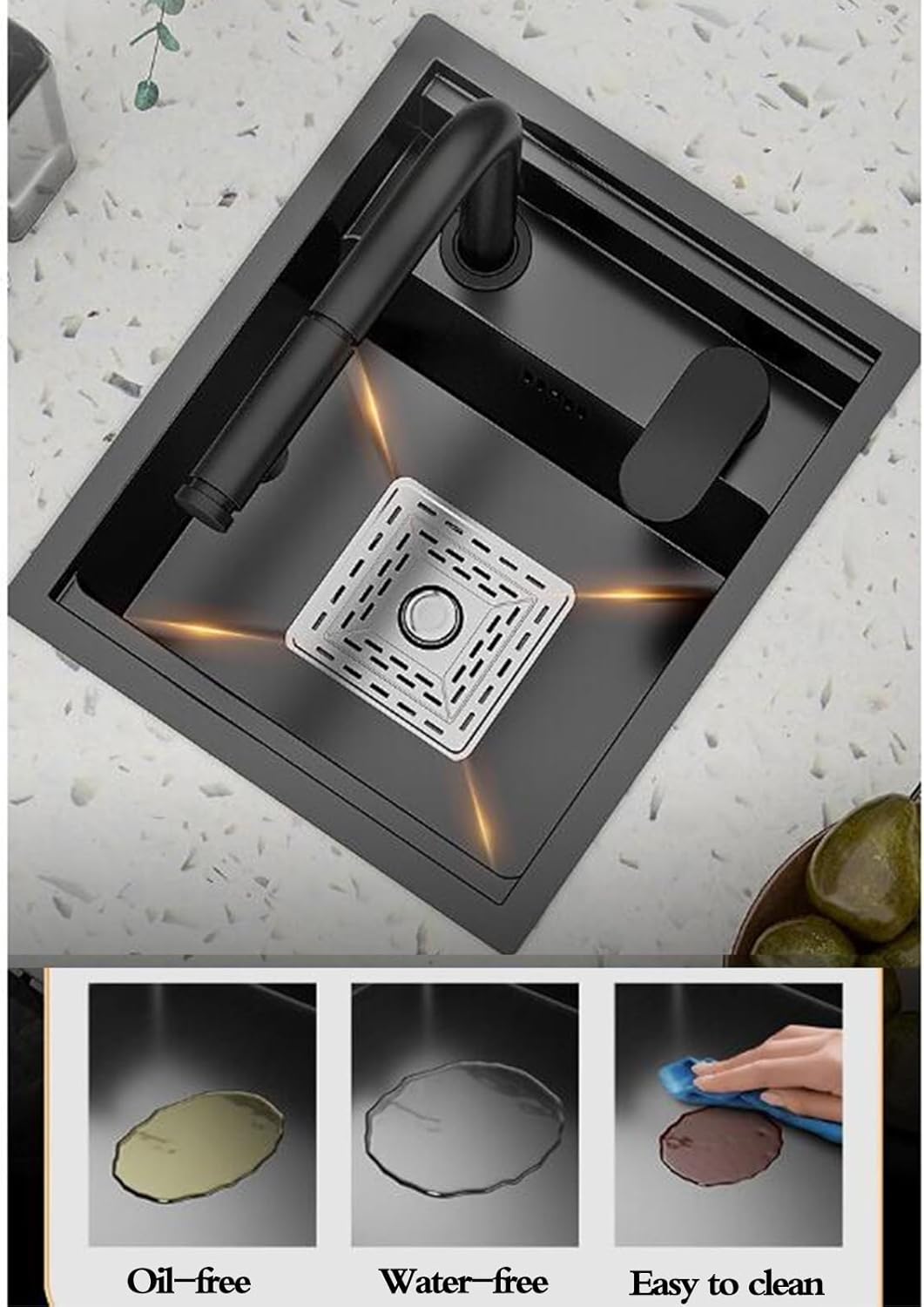 ZR98US Stainless Steel Sink Cover with Independent Faucet, Perfect for RV, Studio & Outdoor Kitchens (42 x 43 x 22 cm)