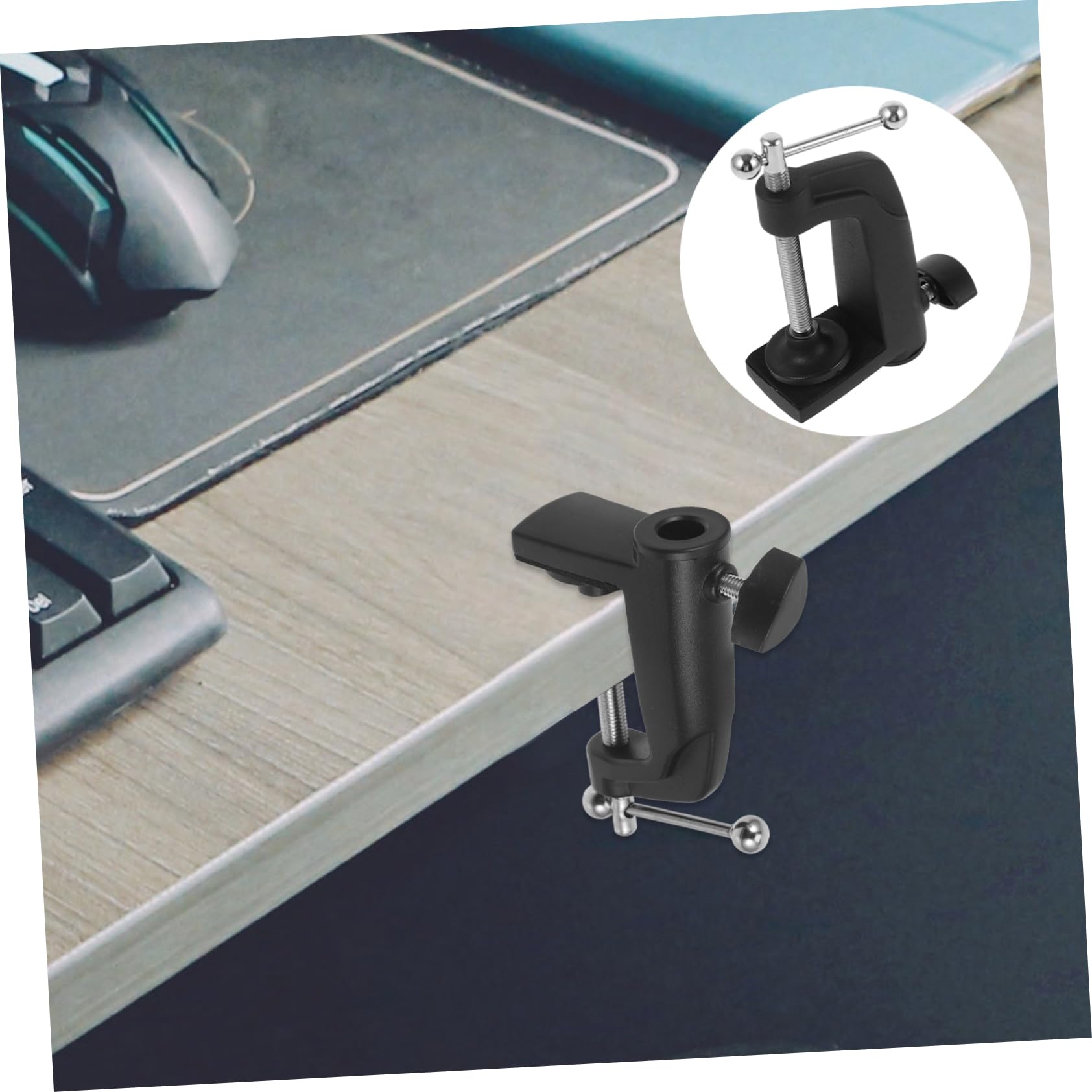 DIYEAH Increase Microphone Base Clip Recording Stand Suspension Arm Adjustment Mount Boom Arm Mic Holder Mic Clip Mics Mic Arm Scissor Clamp Screw Adjustable Aluminum Black Iron