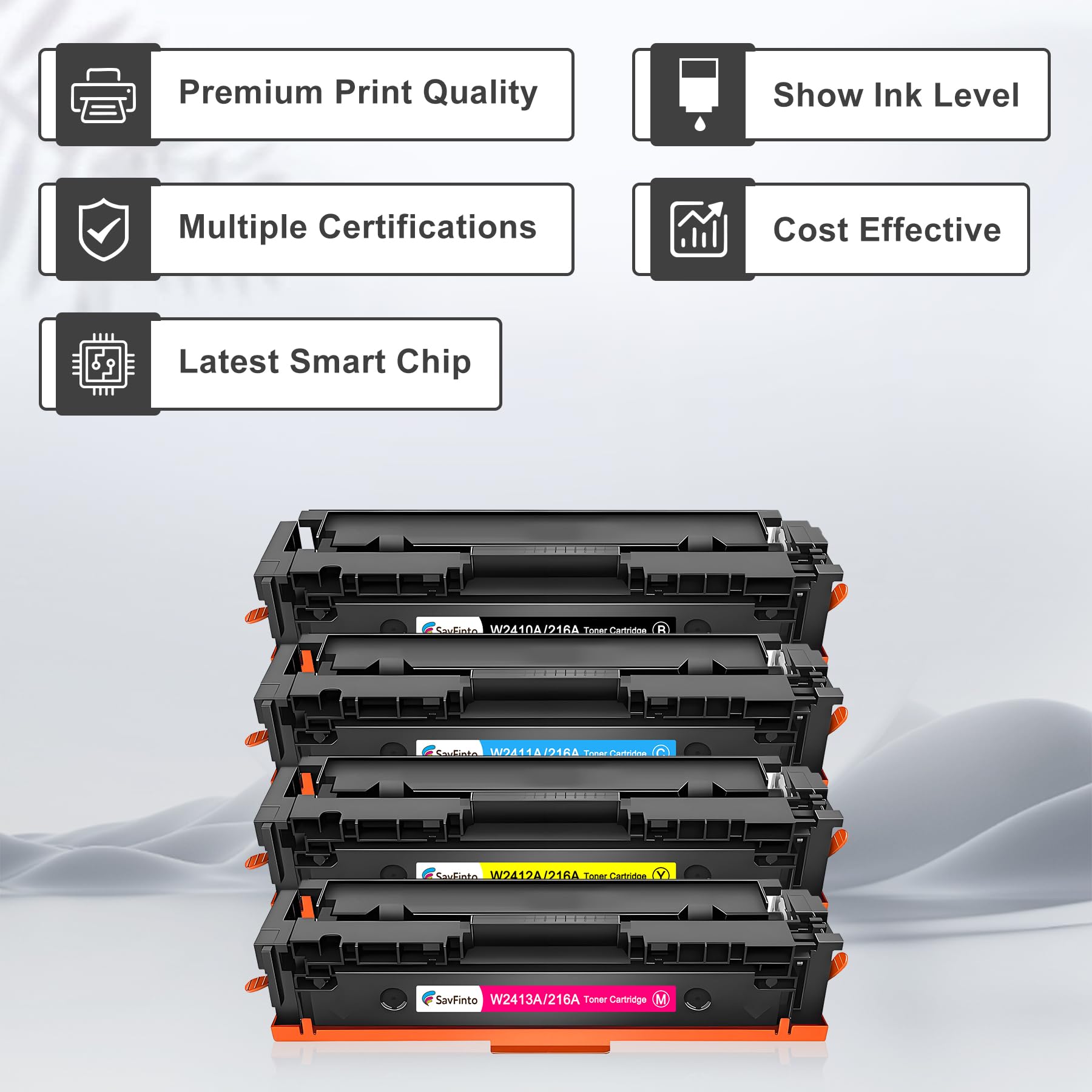 Wkłady z tonerem 216A Multipack zamiennik do HP W2410A W2411A W2412A W2413A Toner Color Laserjet Pro M155a M155dw M155nw MFP M183fw M183fdw M182n M182nw (4 sztuki)