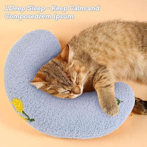 Miniatura 3 de T'CHAQUE Almohadas suaves para cama de perro, compañero ideal para dormir para perros y gatos pequeños, almohada para el cuello de las mascotas para