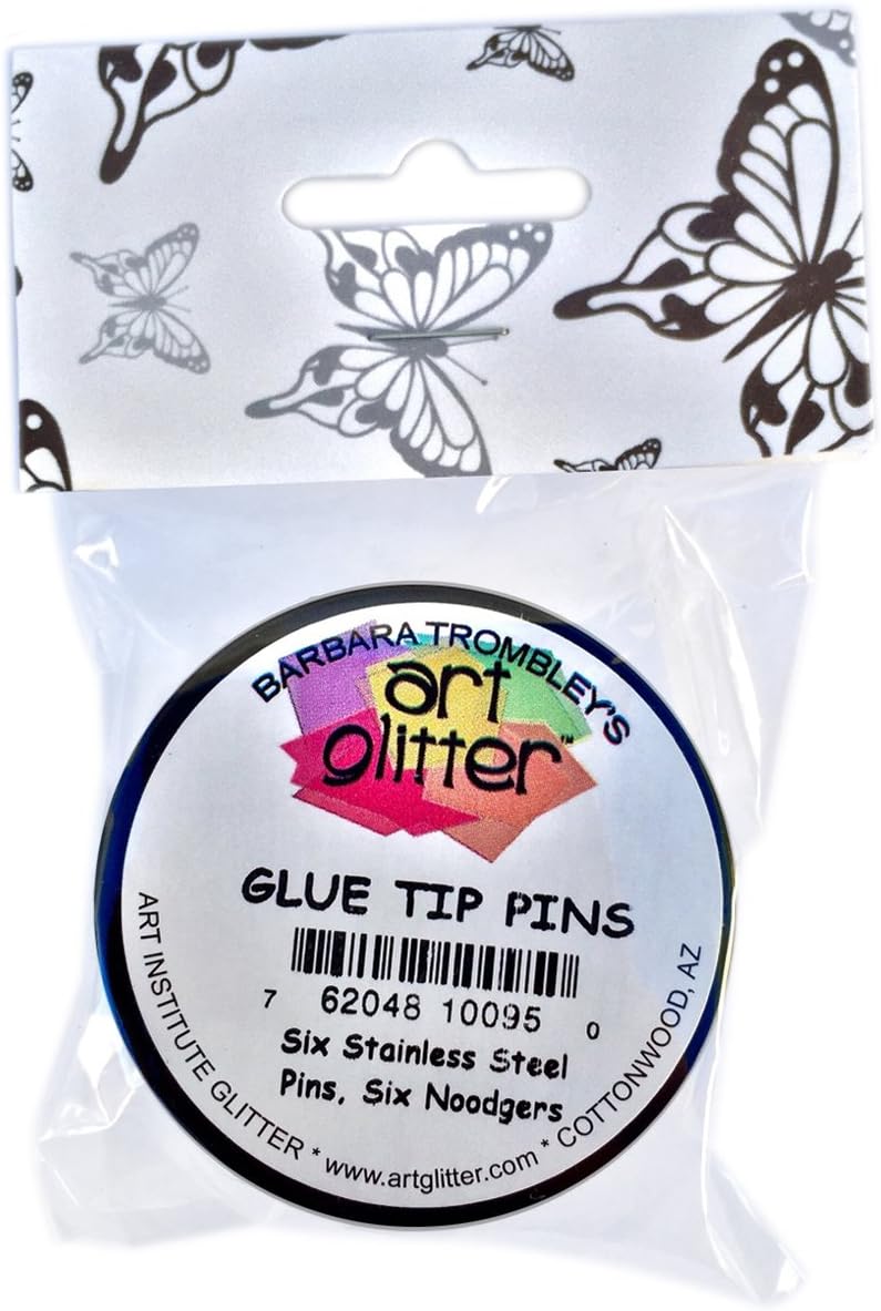 Art Institute Glitter Pins Kit,Six Stainless Steel Pins, Six Noodgers