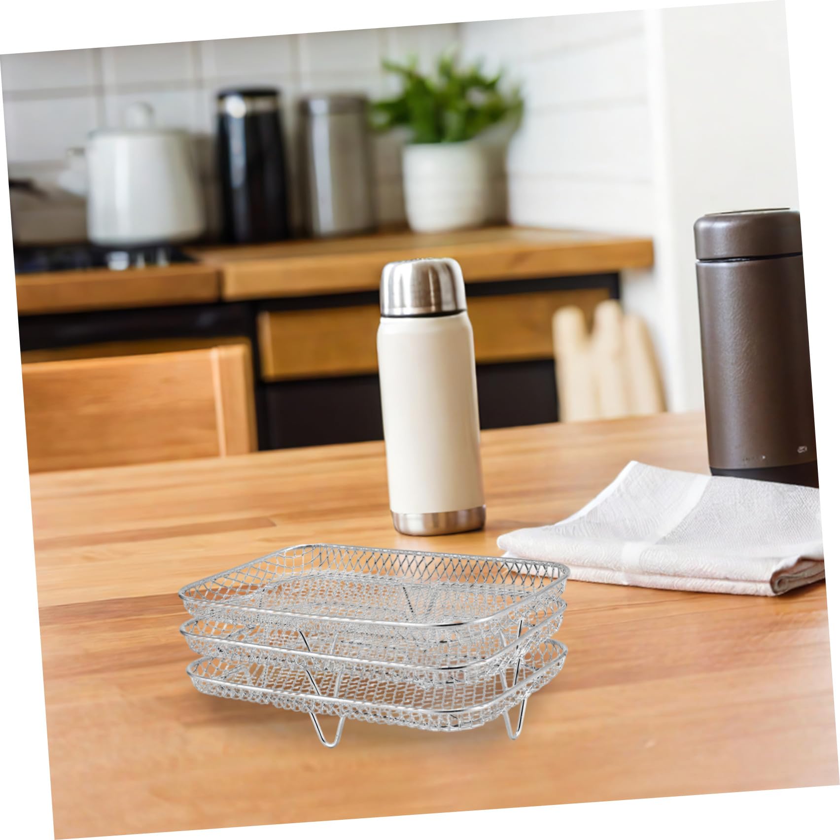 Accessori per Friggitrice ad Aria a 3 Livelli, Set 1 in Acciaio Inox