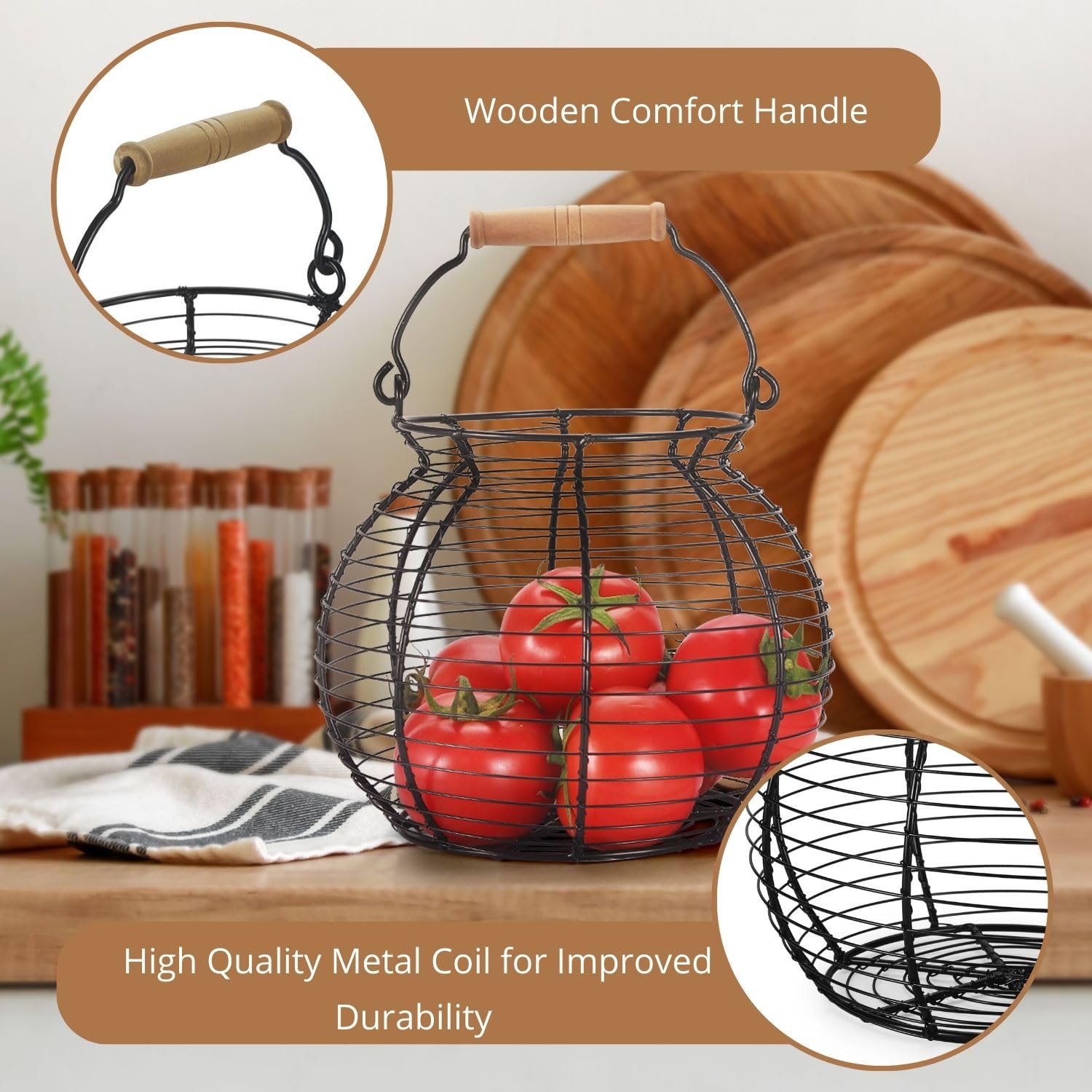 Amazon｜Flexzion ワイヤー卵ストレージバスケットW/収集運搬