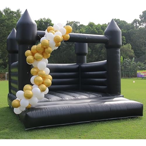 Black Bounce House for Adults & Kids, 13.5FT x 11.5FT x 10FT PVC Commercial Grade Bounce House with 750W Powerful Blower for 5-12 Year Olds, Ideal for Parties & Events