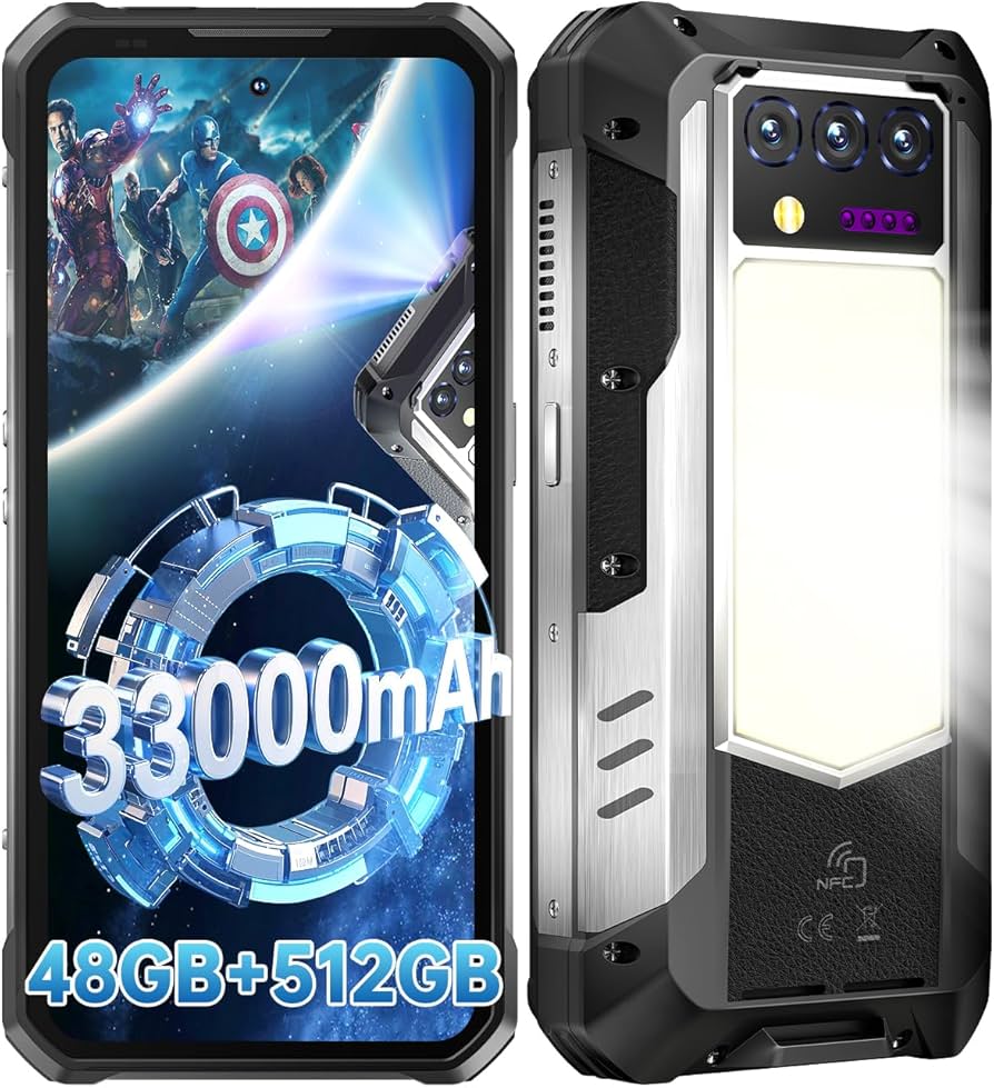 OUKITEL WP100 TITAN 5G スマートフォン Amazon.com: OUKITEL WP100 Titan Rugged Smartphone 5G - 33000mAh