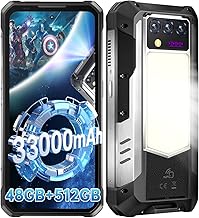 OUKITEL WP100 Titan Rugged Smartphone 5G - 33000mAh Rugged Phone with Projector, 48GB+512GB Unlocked Android 14 Cell Phones with 1200 Lumens Camping Light, 6.8'' FHD+120Hz Smartphone, 200MP, Black