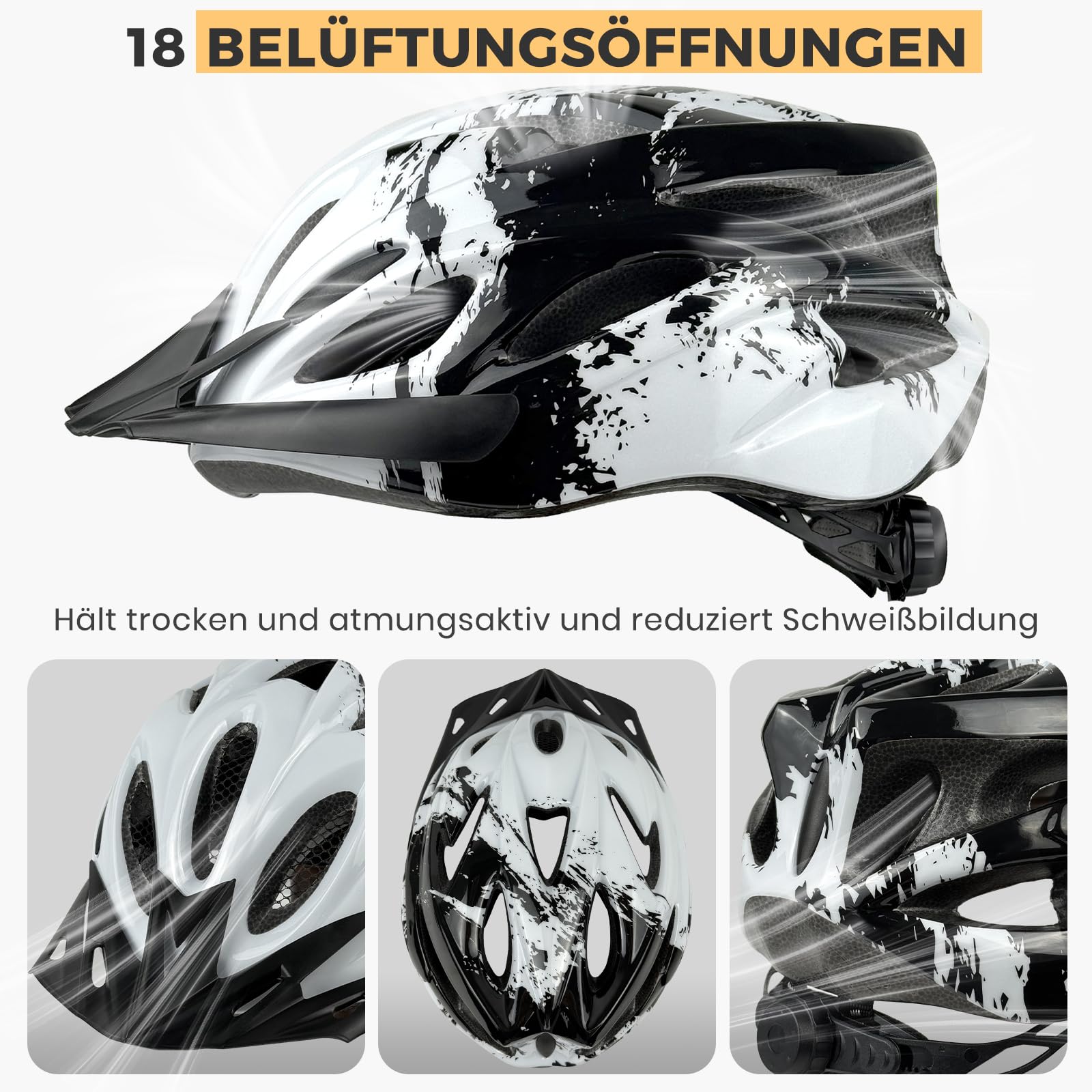 LeapBeast Fahrradhelm Kinder, Verstellbarer Kinderhelm für Jungen und Mädchen im Alter von 3-13 Jahren, Mehrere Belüftungen Helm, Multisport-Kinderhelm mit Visier, Schutzhelm