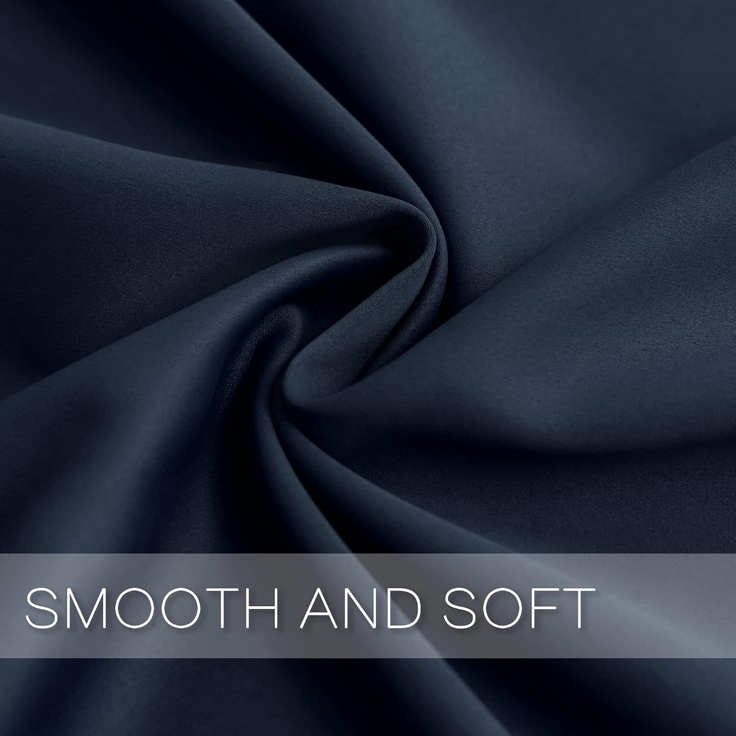 YGO Navy Blue Blackout Curtain Tiers Light Block Energy Saving Drapes Set Blinds Grommet Top Window Valances for Kitchen 52 inch W x 24 inch L 2 Pieces