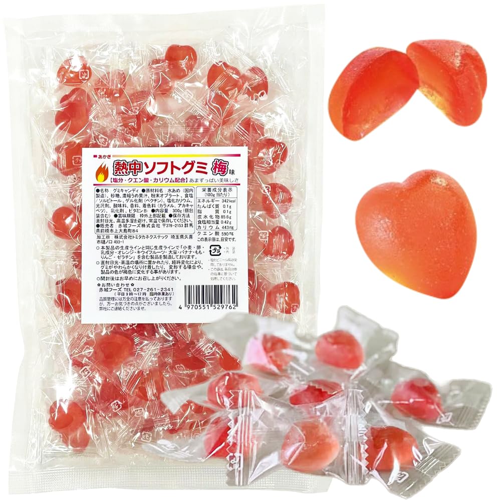 【値下げ】【訳あり】【480円】 赤城フーズ 梅グミ 個包装 300g（約70個入）