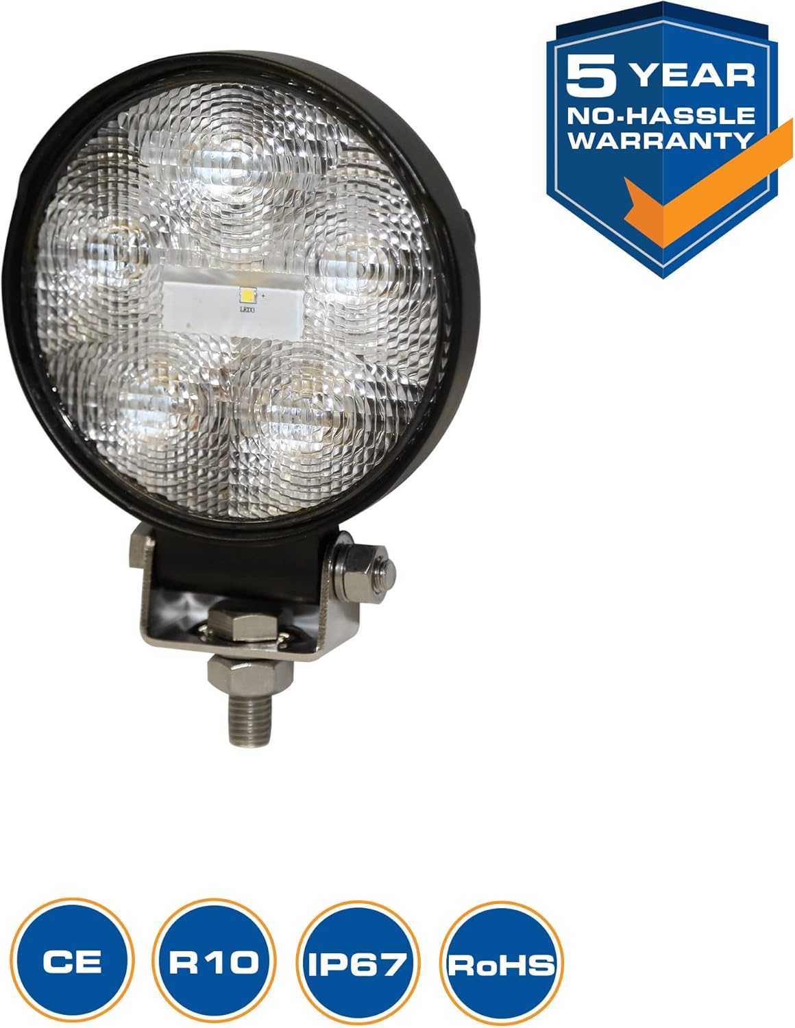 ECCO E92004 Round Worklamp | LED (6) | Flood Beam | 12-24VDC