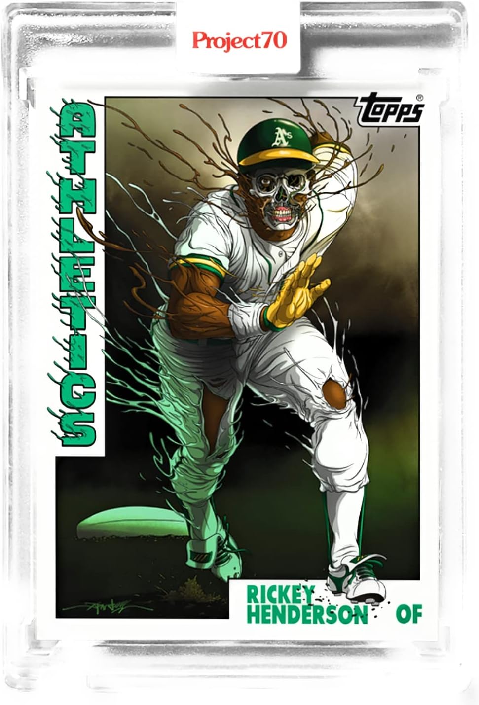2021 Topps Project 70 Rickey Henderson Baseball Trading Card #812-1984 design - Oakland Athletics by Alex Pardee