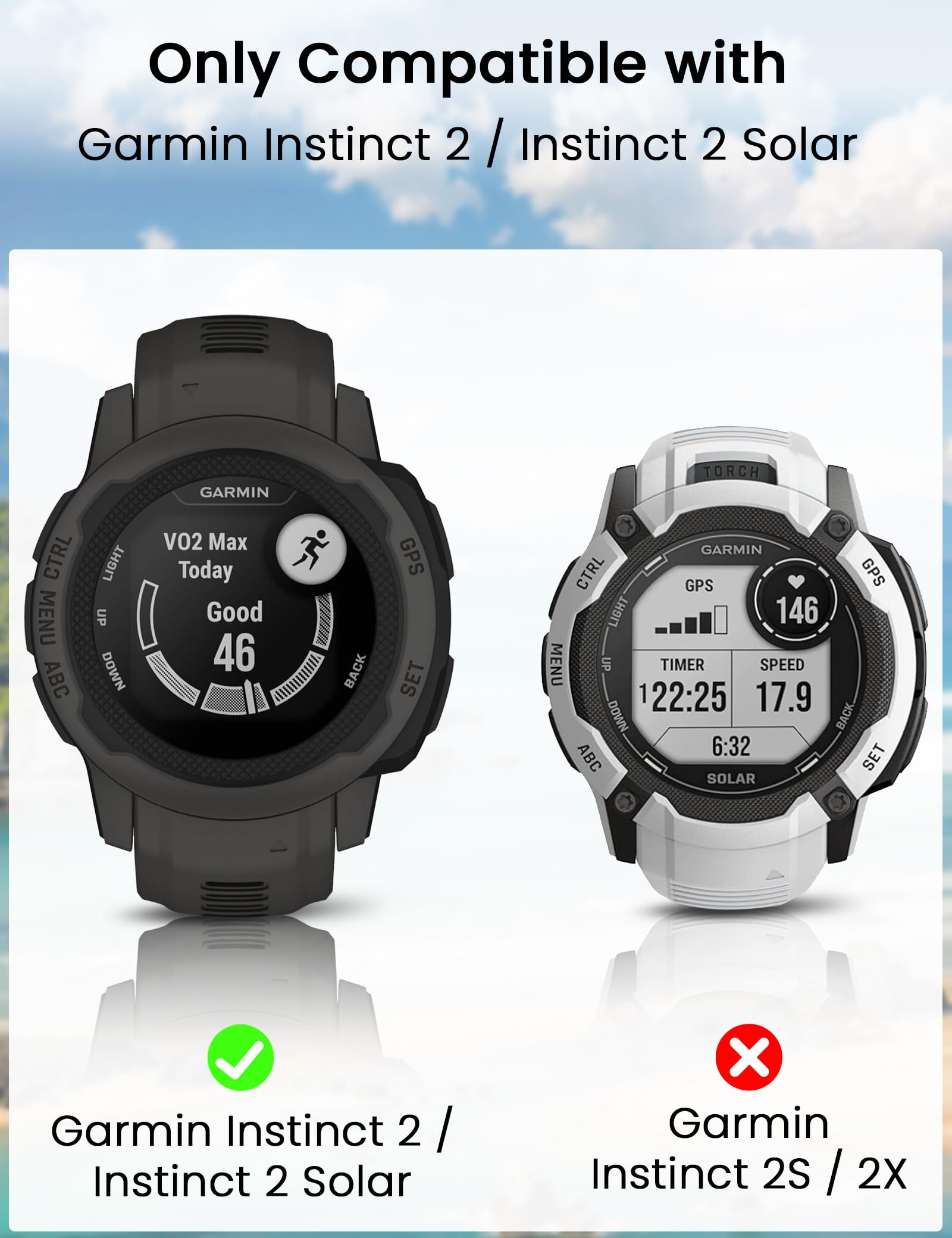 Image secondaire de Sinoacc Protection Écran en Verre Trempé pour Garmin Instinct 2 - 3 Pièces Anti-Rayures